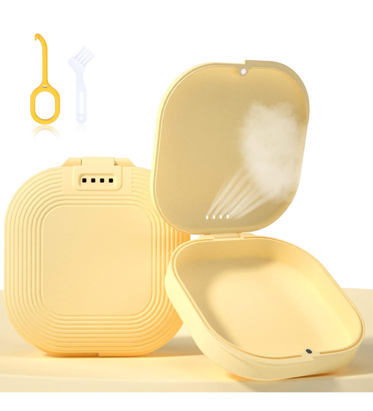 HEMILAB Retainer Case Aligner Case with Vent Holes Compatible with Invisalign Mouth Night Guard Yellow - Buy Online on GoSupps.com