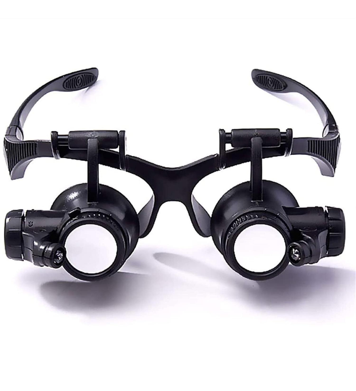 Magnifying Glasses Head Magnifier Glasses with 2 LED Lights and Detachable Lenses 5X 20X 15X 10X Best Eyeglasses Magnifier for Reading and Hobby - Buy Online on GoSupps.com