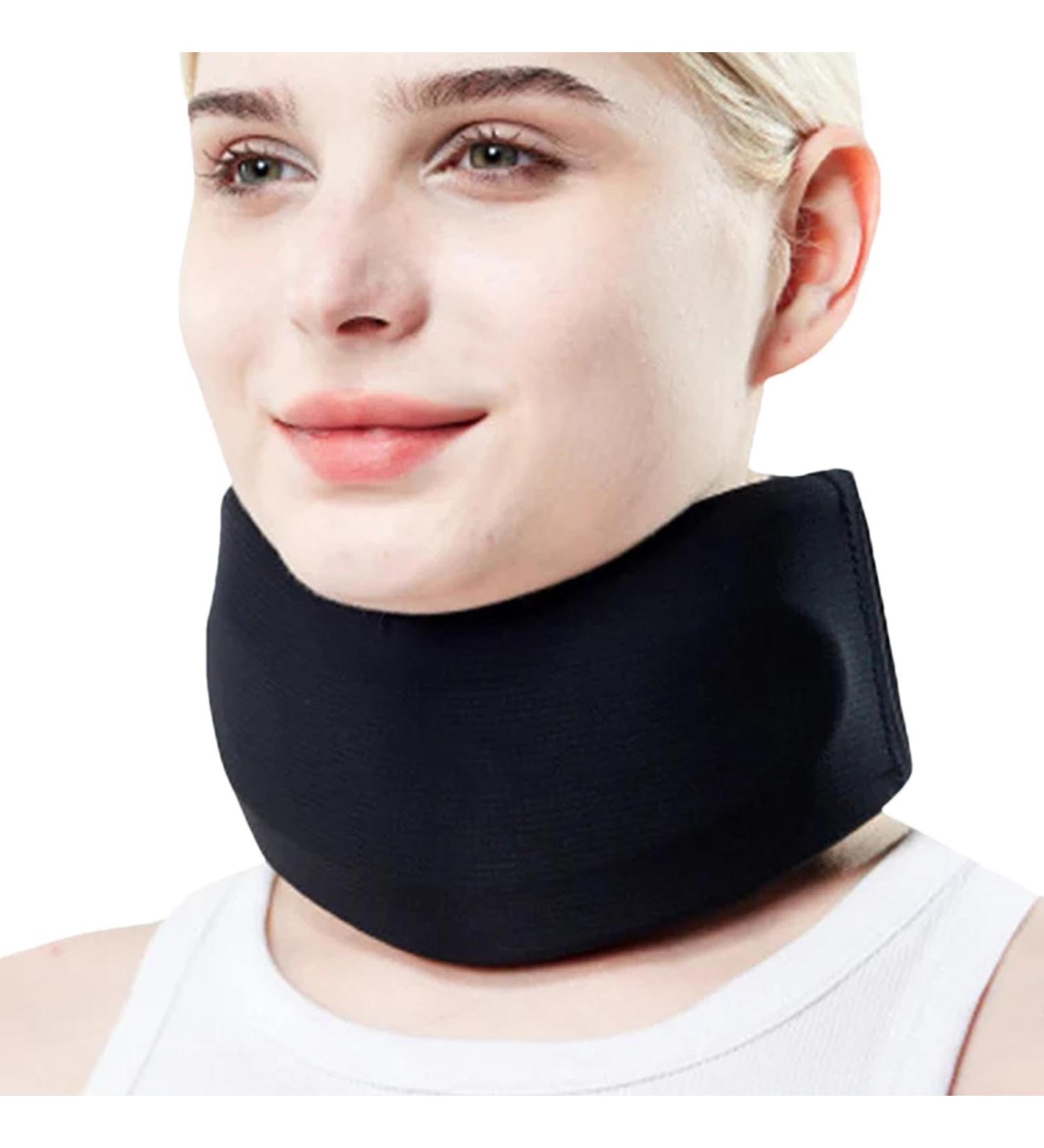Neck Brace Cervical Collar - Adjustable Foam Neck Wraps - Foam Cervical Collar Relieves Neck and Spine Pressure for Women & Men Keeps Vertebrae Stable Black M - Buy Online on GoSupps.com