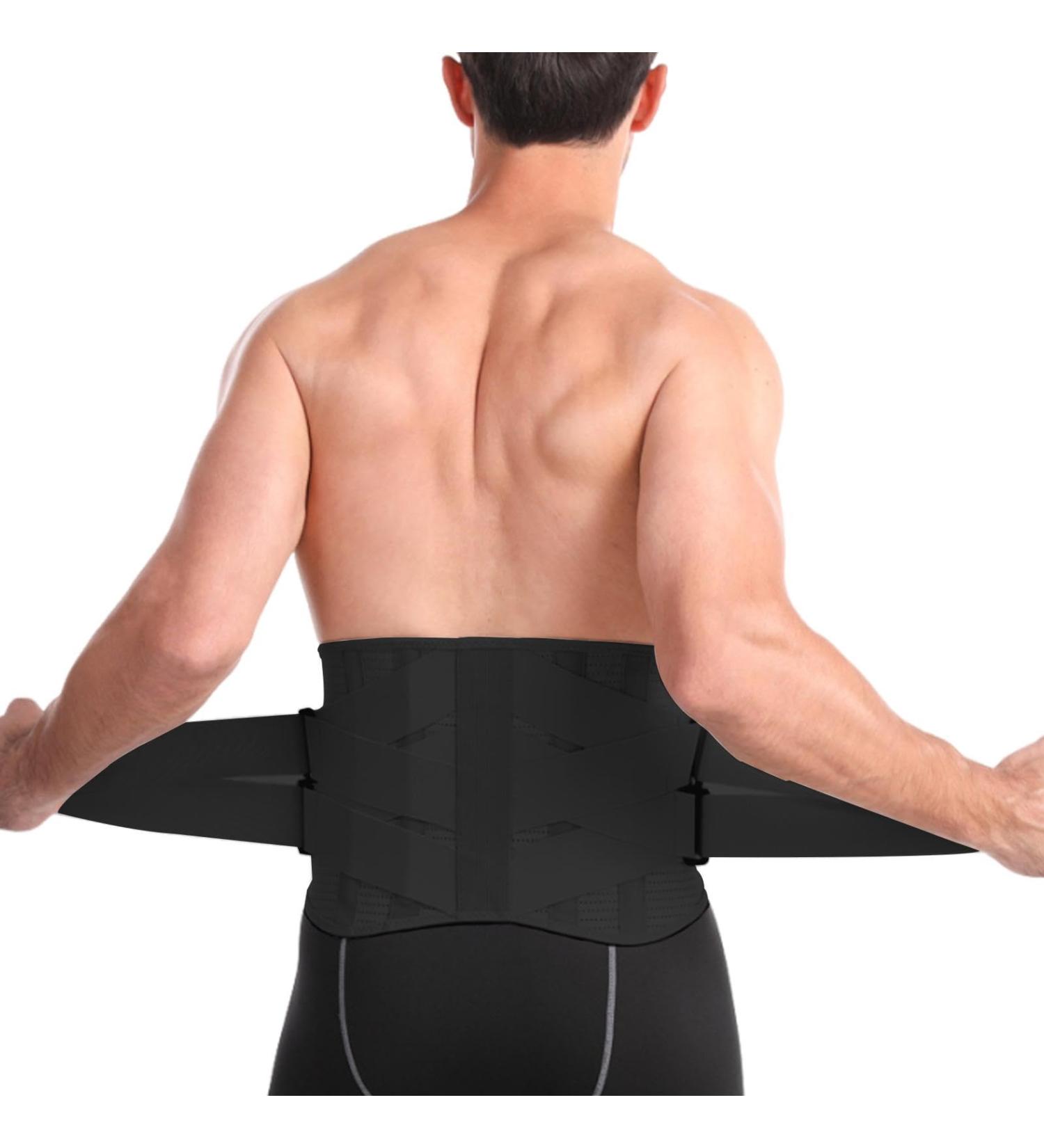 Siopob Back Brace | Anti-Skid Lumbar Support - Lower Back Brace With Adjustable Support Straps Anti-Skid Sweat- Band Com-fortable Gym Accessories Black Size M - Buy Online on GoSupps.com