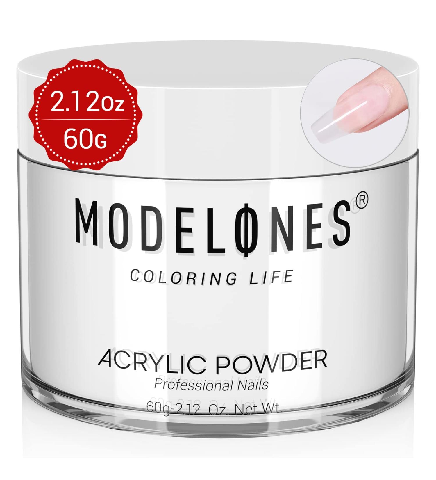 Modelones Acrylic Powder 2.12oz - Professional Clear Acrylic Nail Powder for Nail Extension, French Nail Art, 3D Flowers, and Nail Carving - Beginner-Friendly, Long-Lasting Formula - No Nail Lamp Needed - Buy Online on GoSupps.com