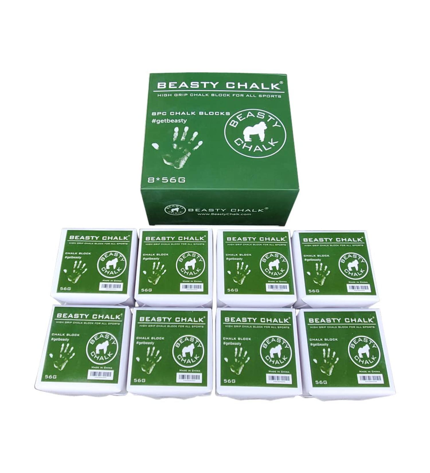 Beasty Chalk Gym Block - High Grip Chalk for Gymnastics, Rock Climbing, Lifting - 2 oz Block (8-Pack) - Buy Online on GoSupps.com