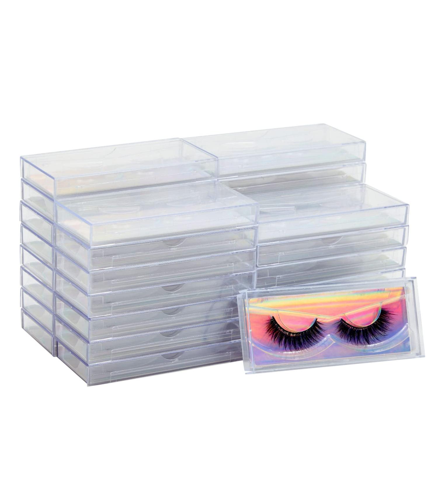 Holographic Silver Empty Lash Boxes - 30-Pack Bulk Wholesale for False Eyelashes | Makeup Artist Essential - 4.4 x 2 Inches - Buy Online on GoSupps.com