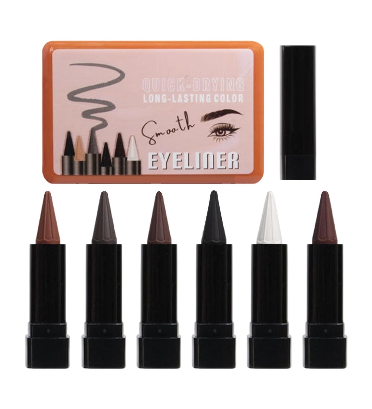 Waterproof Eyeliner Pencil | 6 Long-Lasting Colors Makeup Natural Sweat-Resistant Eyeliner For Women Young Men Halloween Dating Stage Performances Parties - Buy Online on GoSupps.com