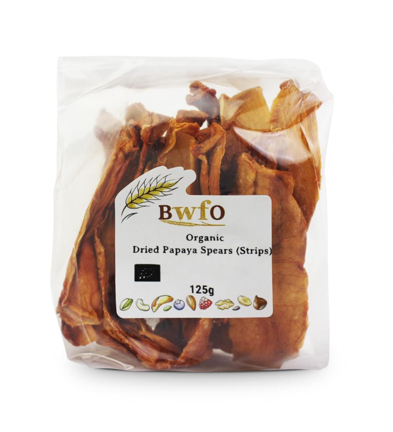 Organic Dried Papaya Spears (Strips) 125g
