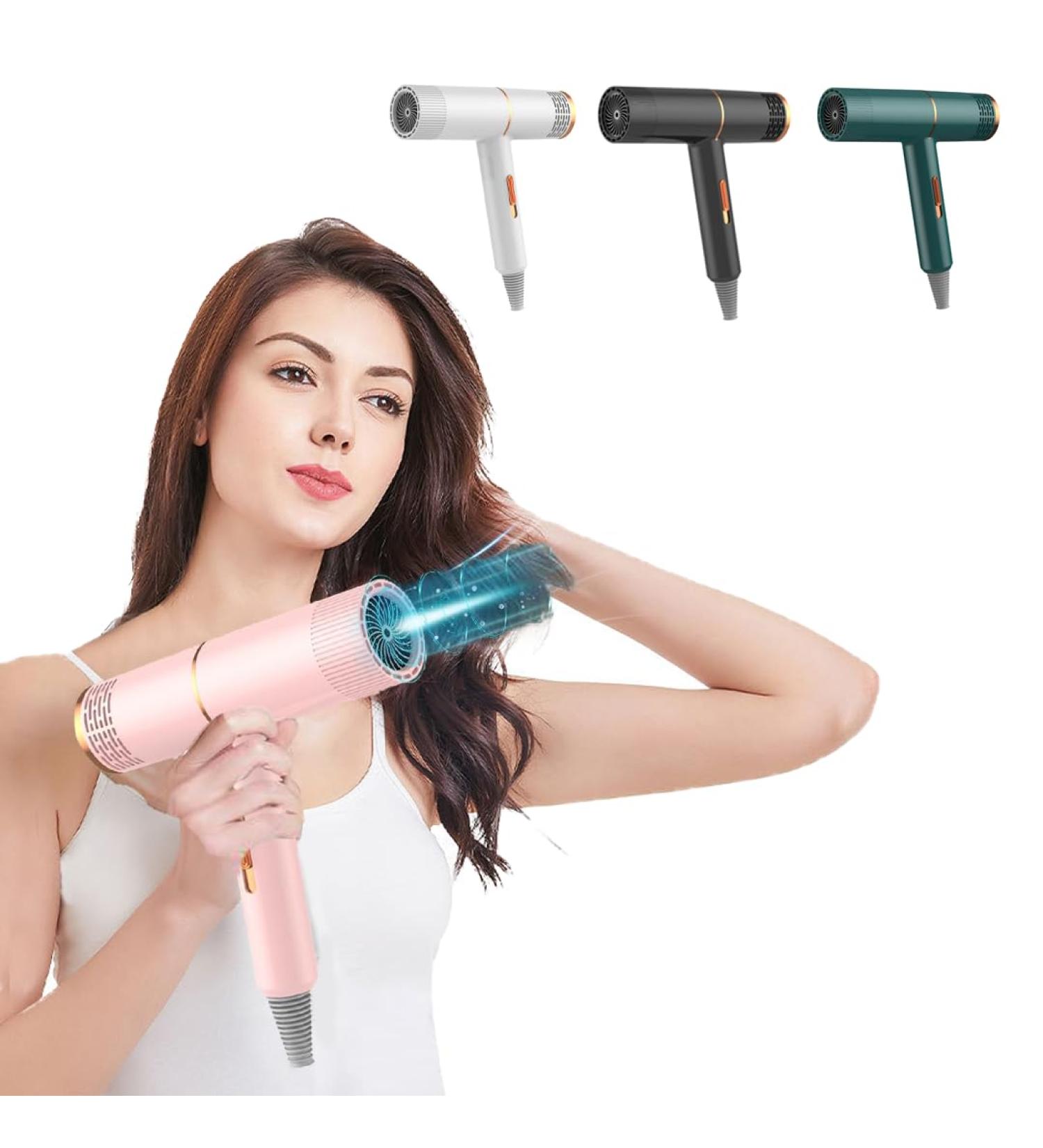 Portable Ionic High Speed with Attachments | Different Heat Settings Lightweight and Low Noise Fast Drying | For Home & Office & Travel (Pink) - Buy Online on GoSupps.com