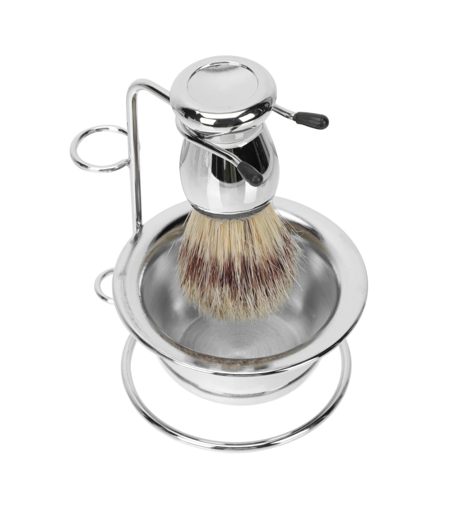 Fomiyes Beard Brush Holder & Stainless Steel Face Care Set - Razor Foam Cup & Grooming Essentials for Men - Buy Online on GoSupps.com