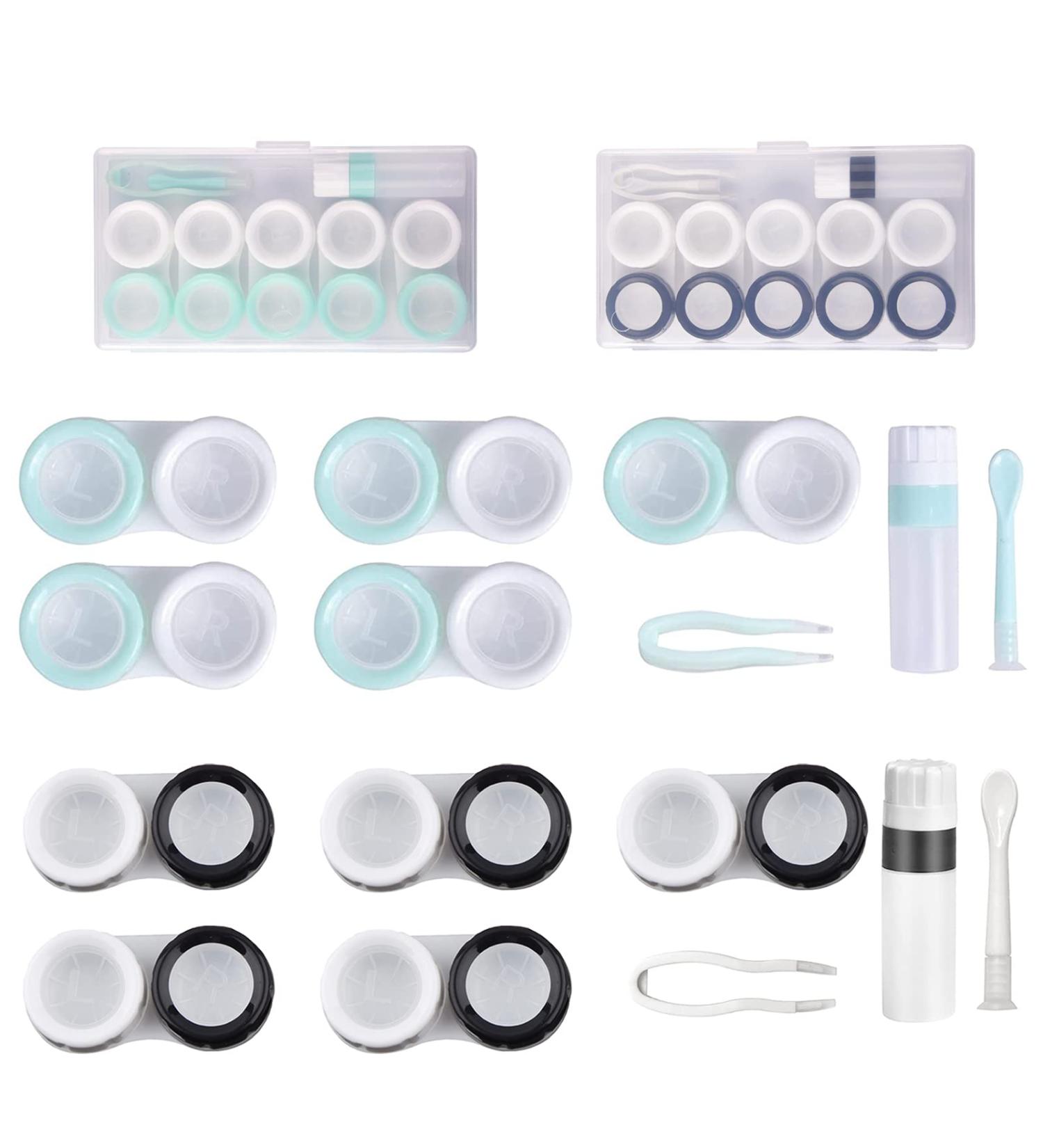 Buy Holder Contact Lens Kit - 10 Travel Cases with Tweezers & Bottle | Perfect for Outdoor Activities - Buy Online on GoSupps.com