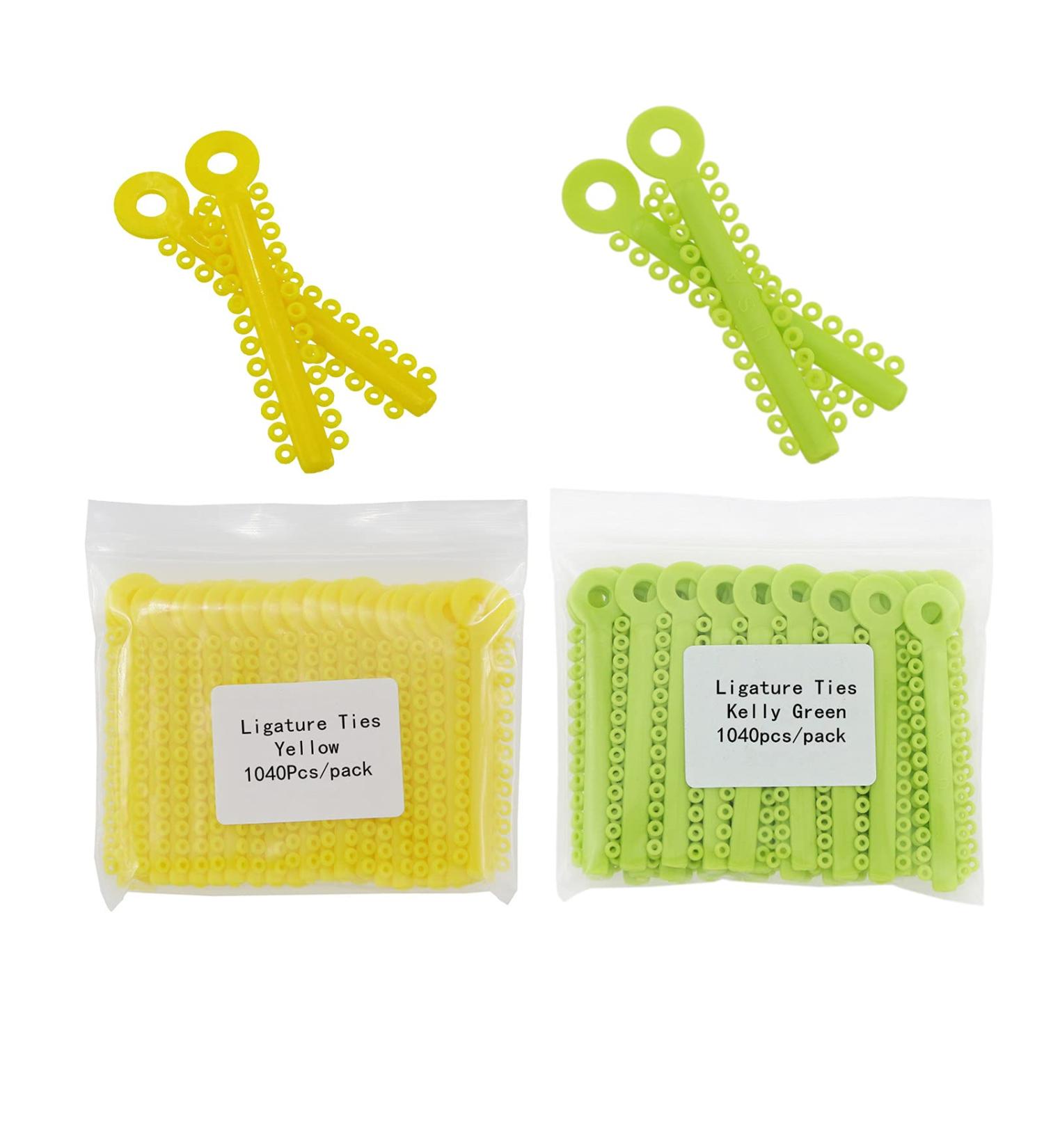 Orthodontic Ligature Ties Dental O-Ring Elastics 2080pcs (Yellow + Kelly Green) - Buy Online on GoSupps.com