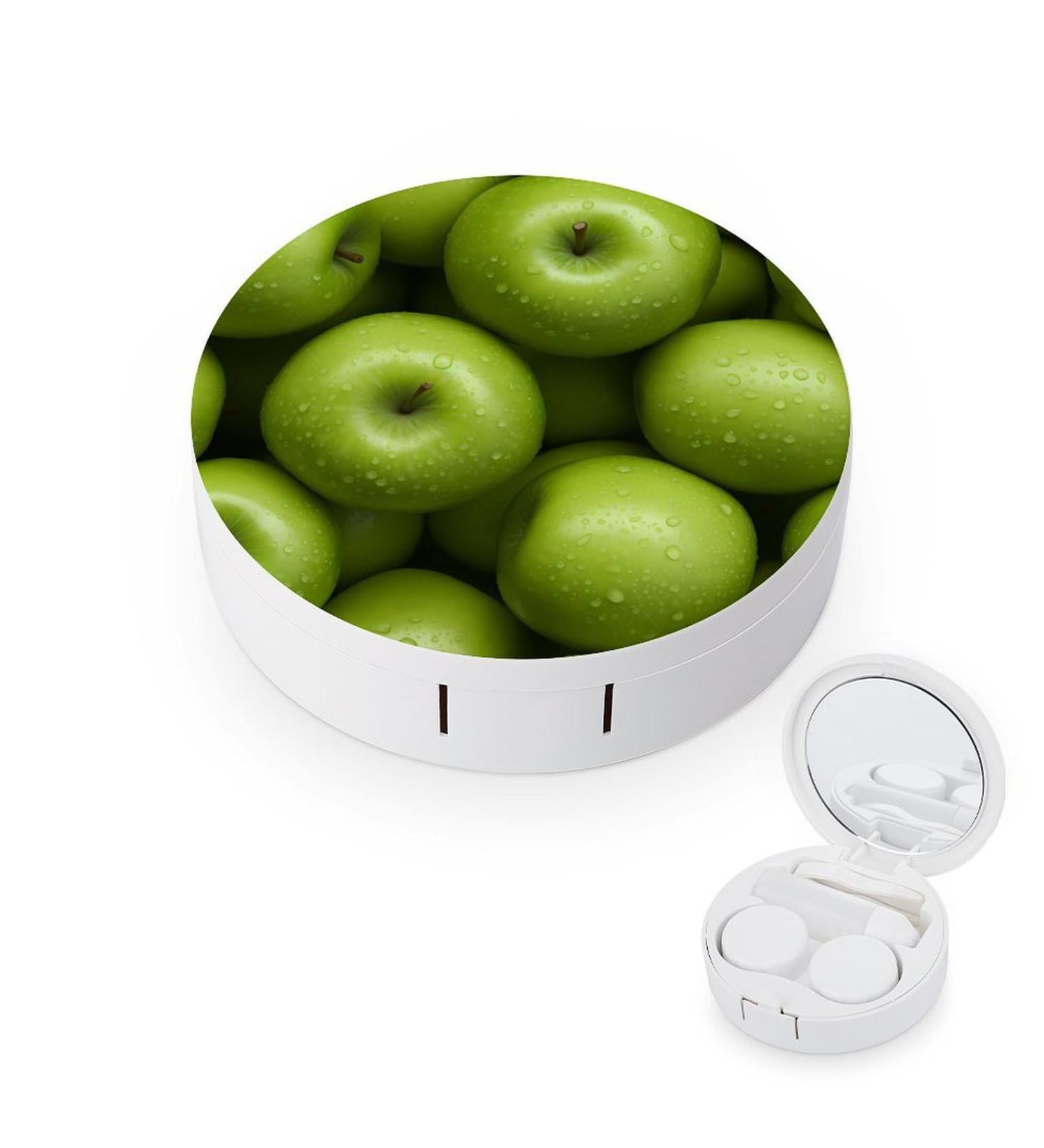 Buy Green Apples Water Drop Contact Lens Case with Mirror - Cute & Portable Travel Kit for Eye Care - Buy Online on GoSupps.com
