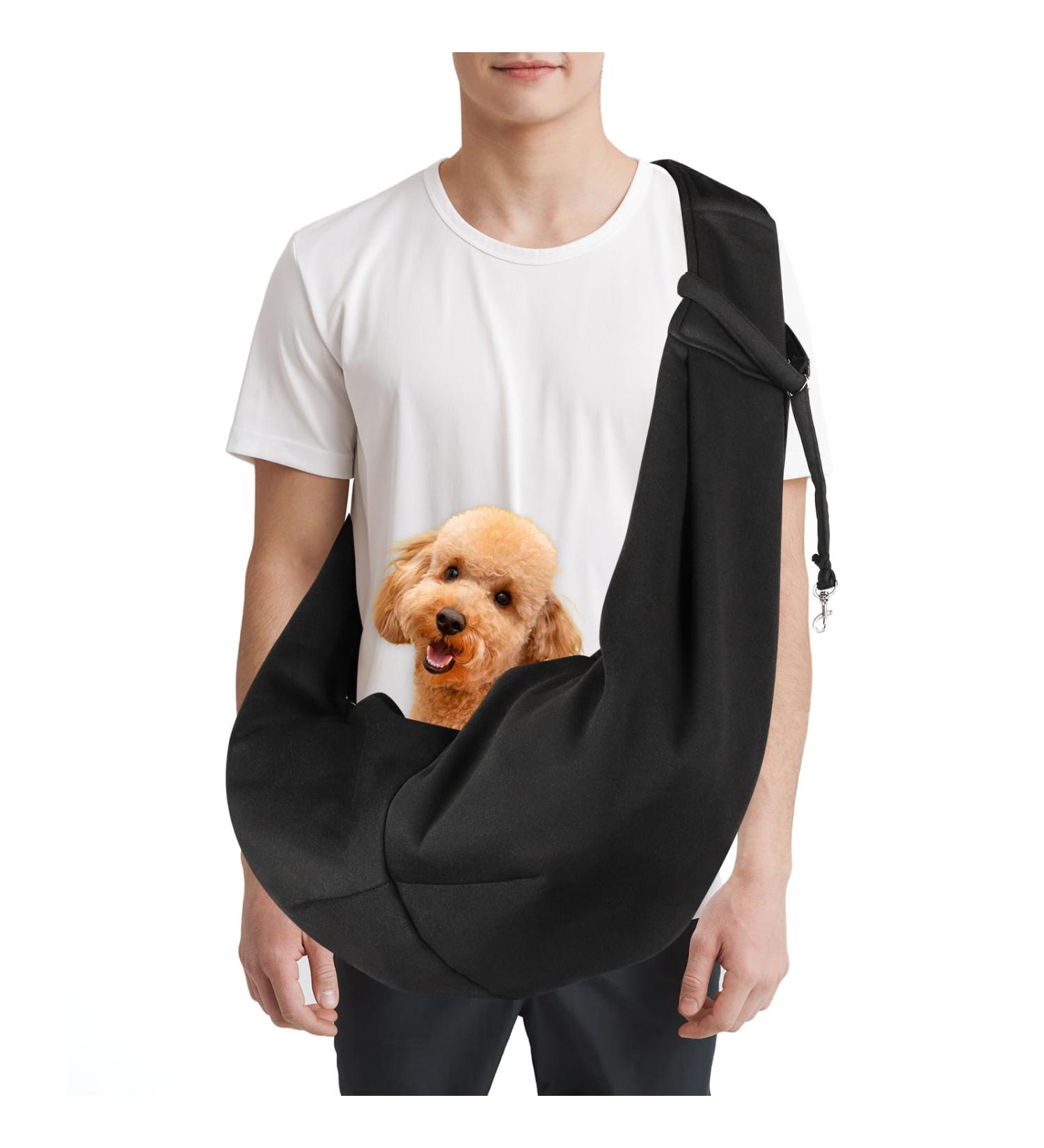 Cooja Pet Carriers for Dogs Puppy Cat Sling for Small Medium Hand Free Walking Outdoor Travel (Black) - Buy Online on GoSupps.com