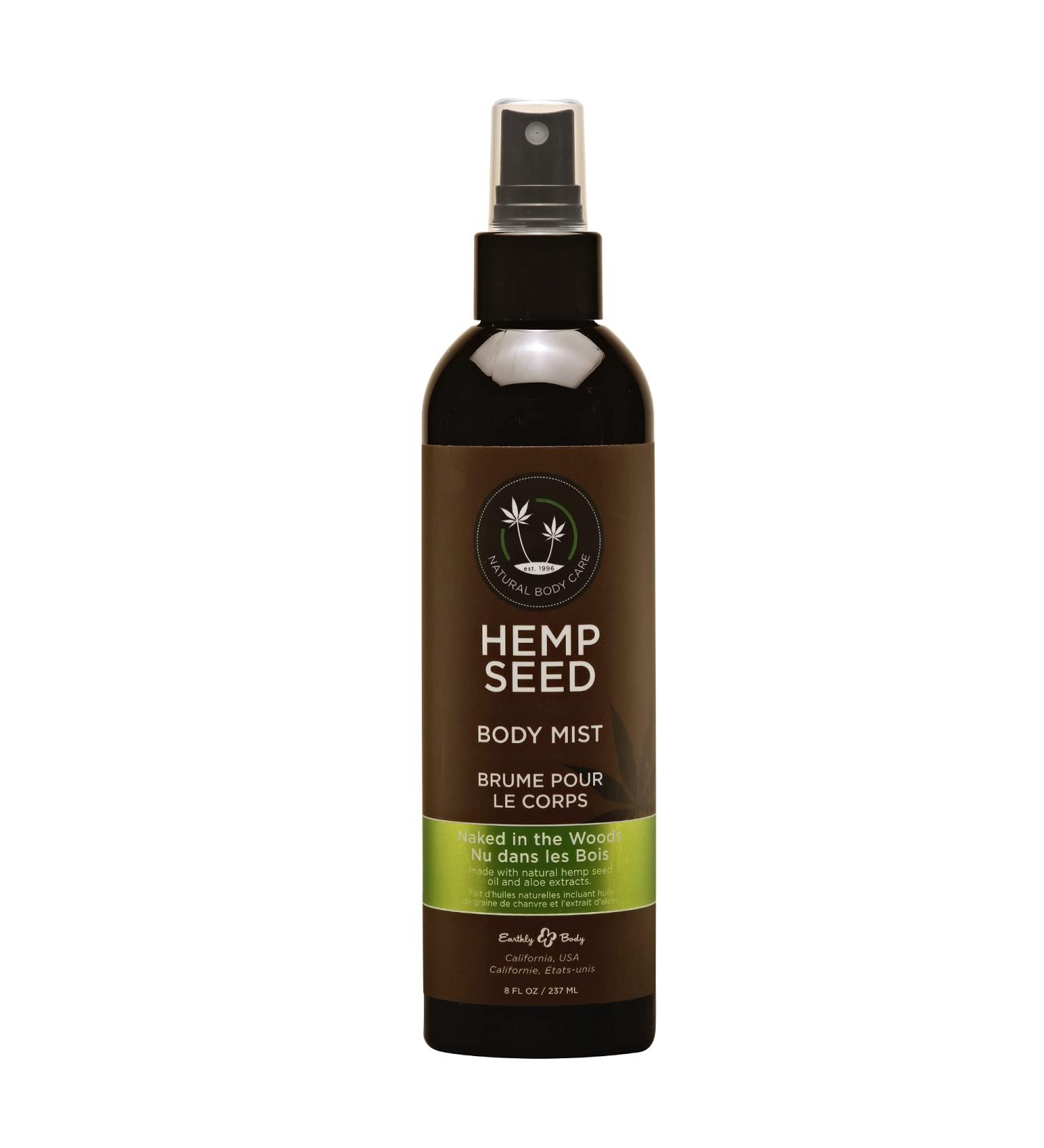 Hemp Seed Body Mist - 8 fl oz - Moisturizes Invigorates & Protects Skin - With Hemp Seed Oil Chamomile & Aloe Vera - Vegan Cruelty Free Naked In The Woods - Buy Online on GoSupps.com