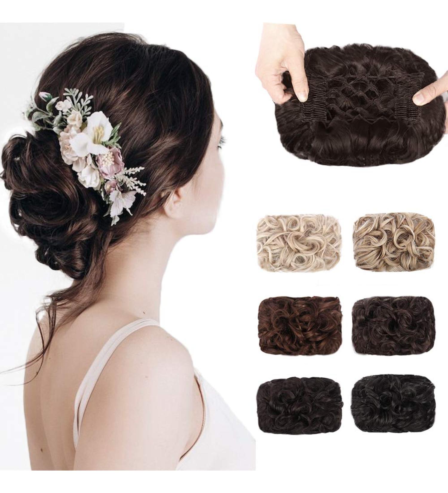 HANYUDIE Messy Bun Scrunchie Chignon Hairpiece (Dark Brown) - Updo Hair Comb Extension for Women - Buy Online on GoSupps.com