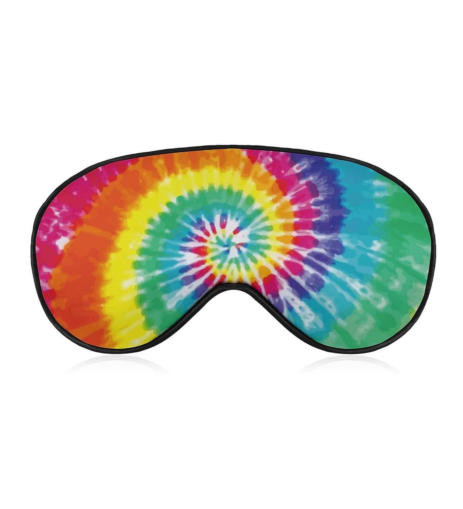 Rainbow Tie Dye Sleep Mask for Women | Adjustable Eye Shades Cover with Elastic Strap Comfortable & Stylish Sleep Accessory - Buy Online on GoSupps.com