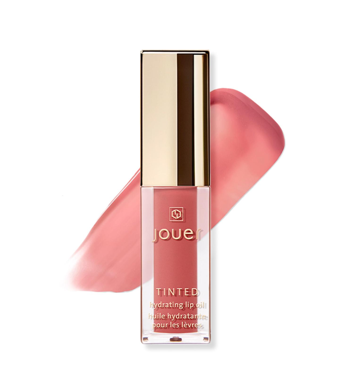 Jouer Essential Tinted Hydrating Lip Oil Gloss Moisturizing Dry Lip Treatment Serum - Fragrance Free Tinted Lip Oil - Jojoba Seed Oil and Apricot Oil Formula R ve - Sheer Muted Pink - Buy Online on GoSupps.com