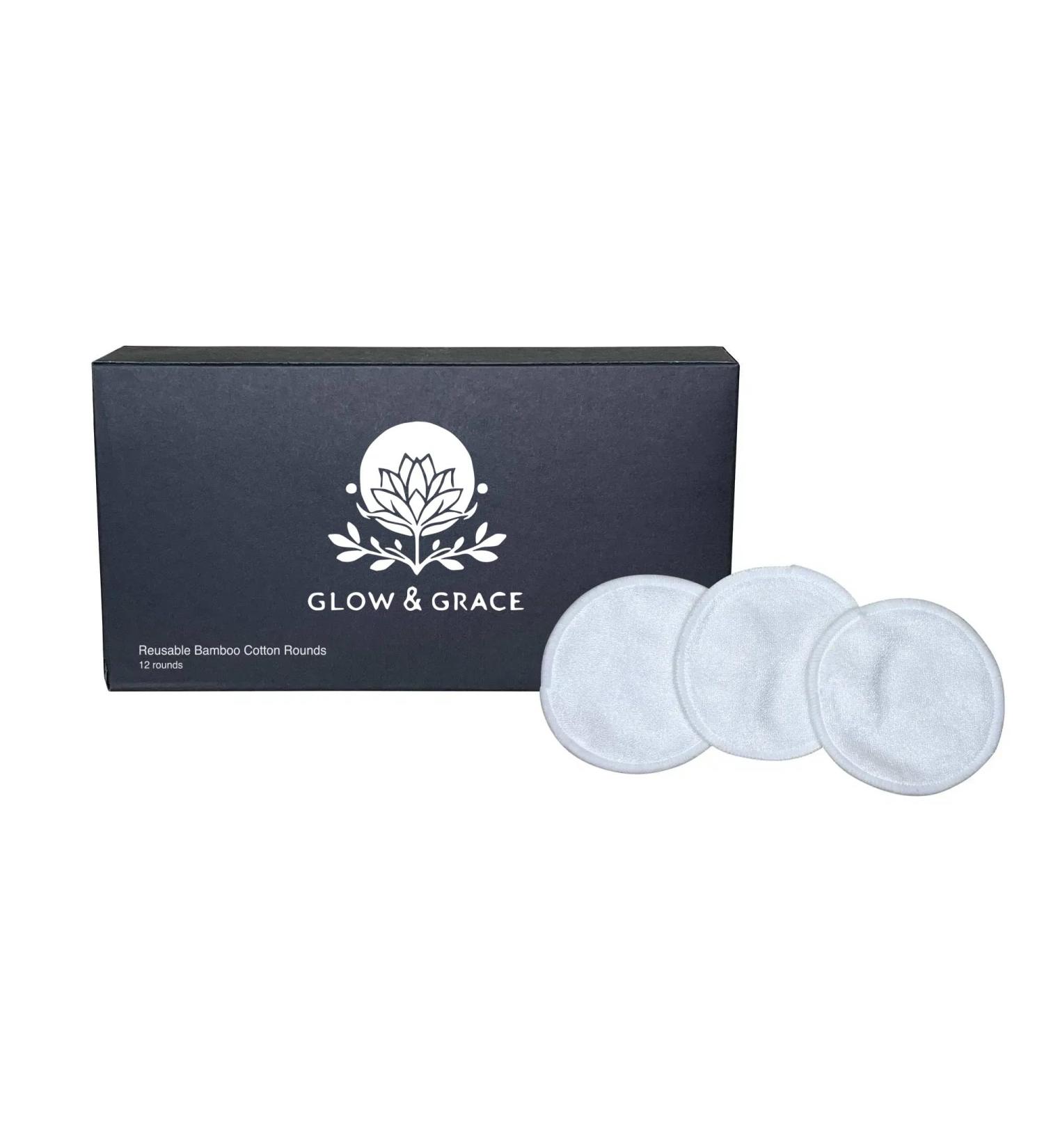 Glow & Grace Reusable Bamboo Cotton Rounds - Eco-Friendly Makeup Remover Pads for Sustainable Beauty - Buy Online on GoSupps.com