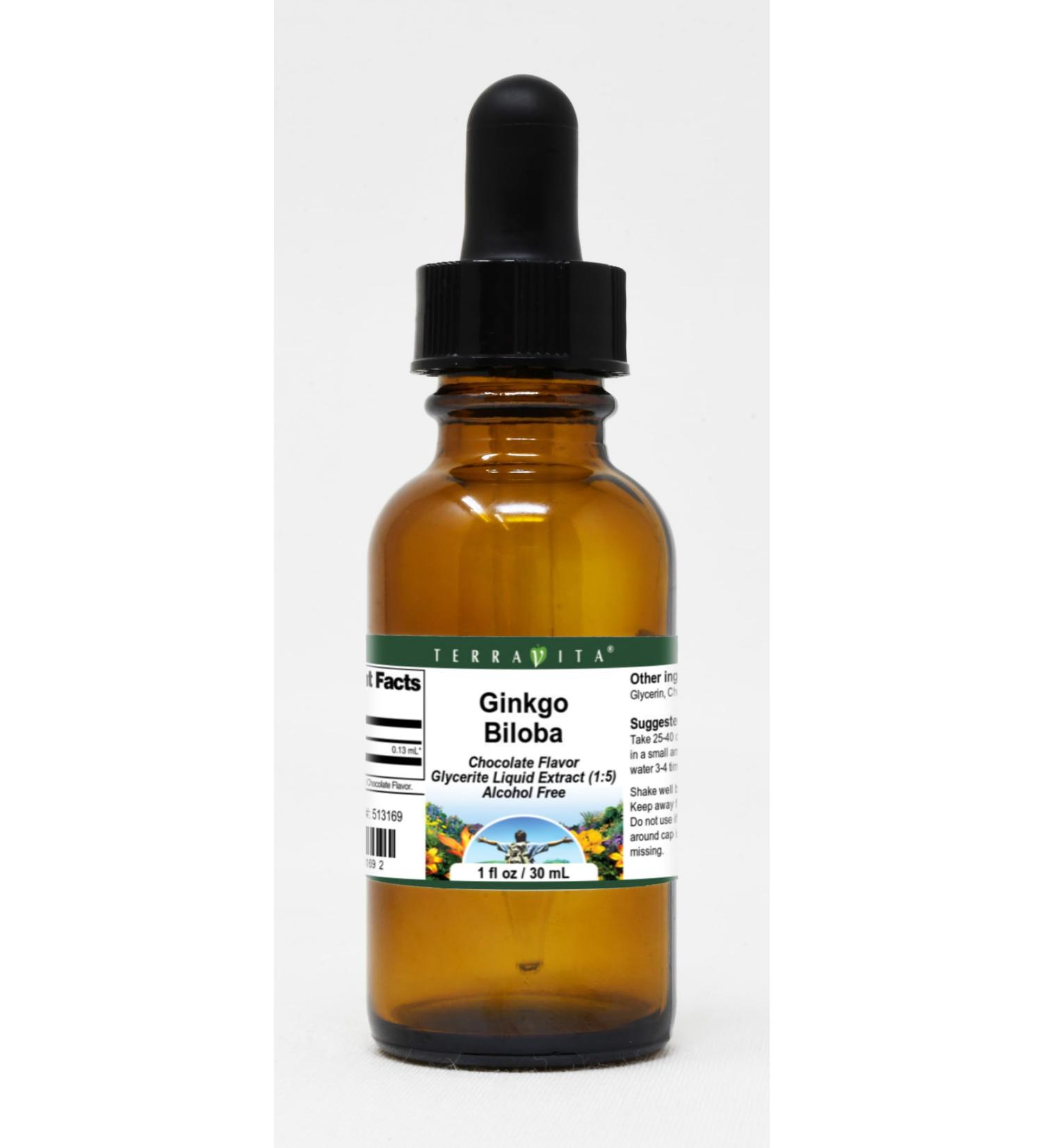 Ginkgo Biloba Glycerite Liquid Extract (1:5) - Chocolate Flavored (1 oz ZIN: 513169) - 3 Pack - Buy Online on GoSupps.com