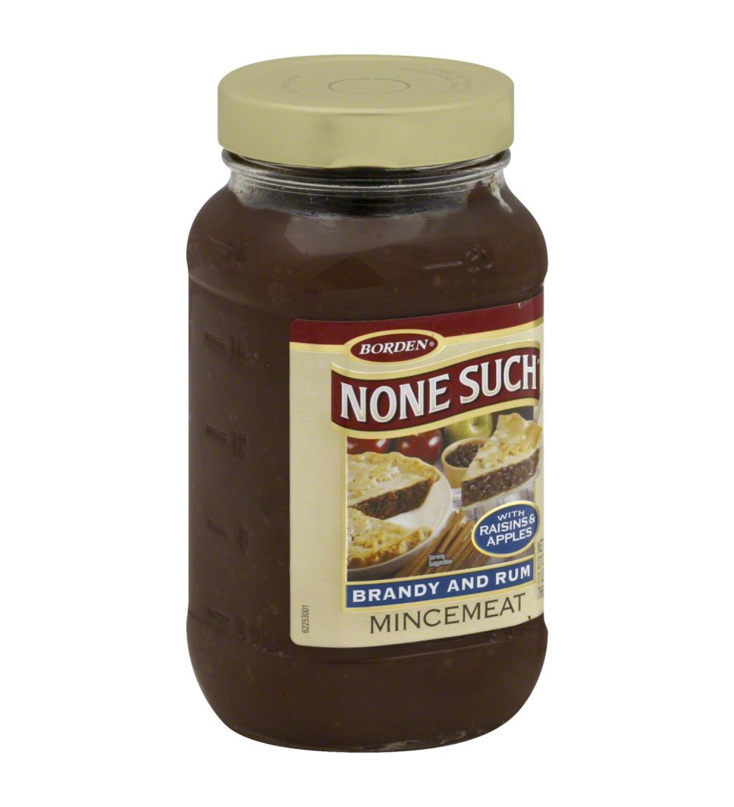 Borden Naturals Rum and Brandy Mincemeat Pie Filling and Topping | (1) 27 Ounce Jar  Gourmet, All Natural, and Free of High Fructose Corn Syrup!