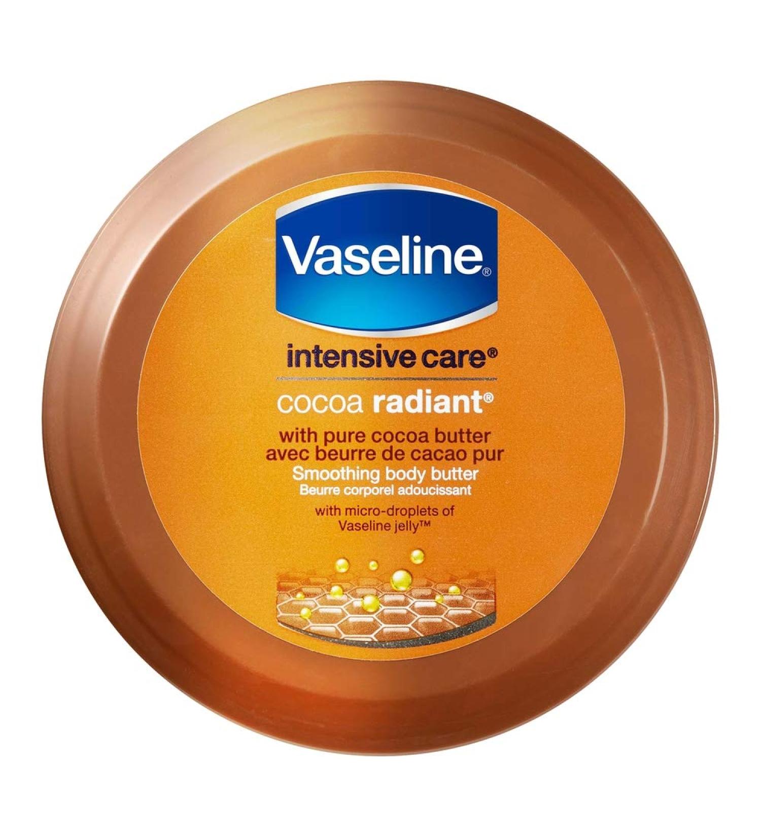 Vaseline Intensive Care Cocoa Radiant Smoothing Body Butter with Pure Cocoa Butter NET WT. 8 OZ / 227g
