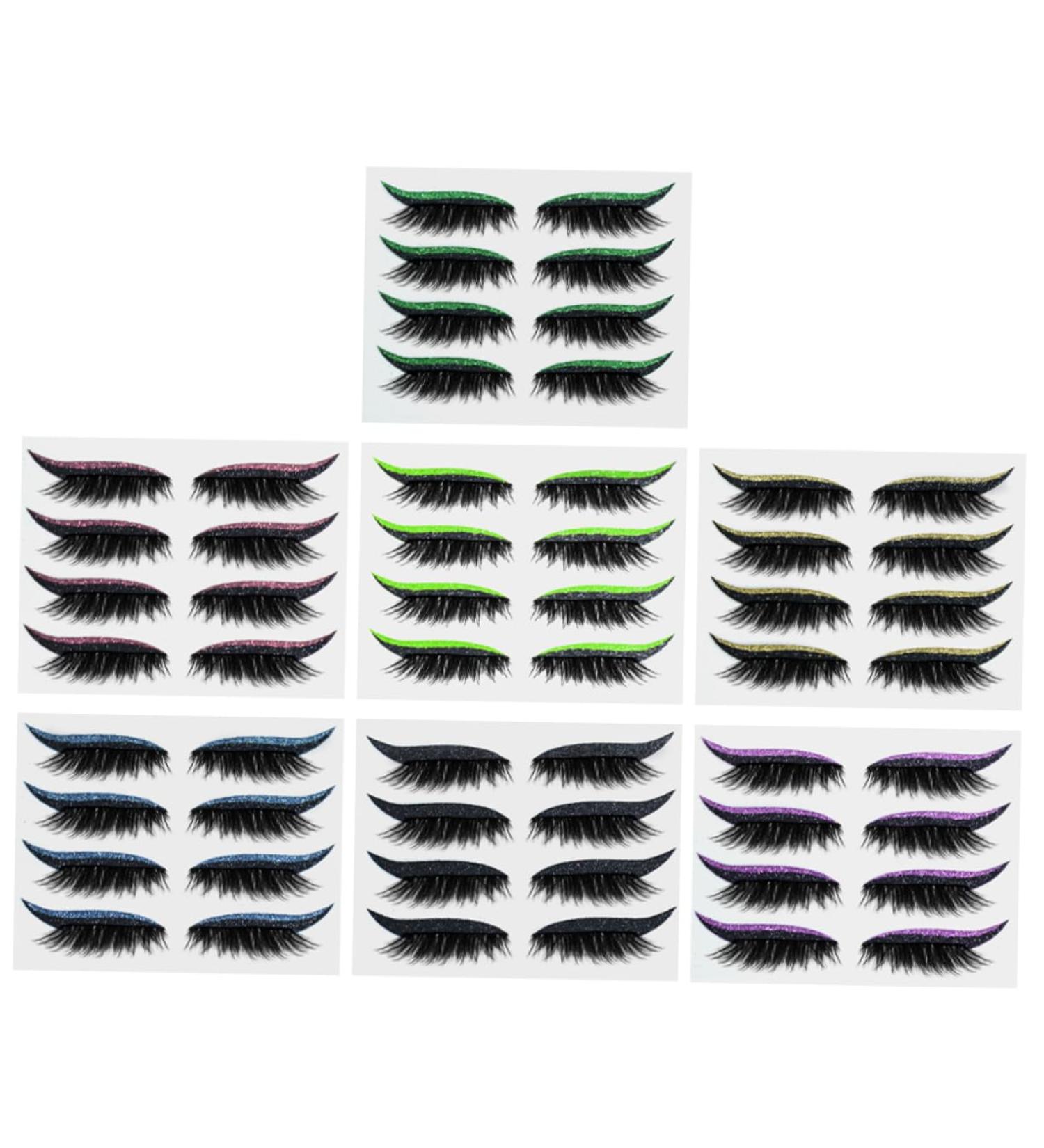 SOESFOUFU 28 Pairs Glitter Eyeliner Water Proof Tape Lashes Eyeliner Stickers Plastic Applique Strip 1 count (Pack of 1) As Shown 1 - Buy Online on GoSupps.com