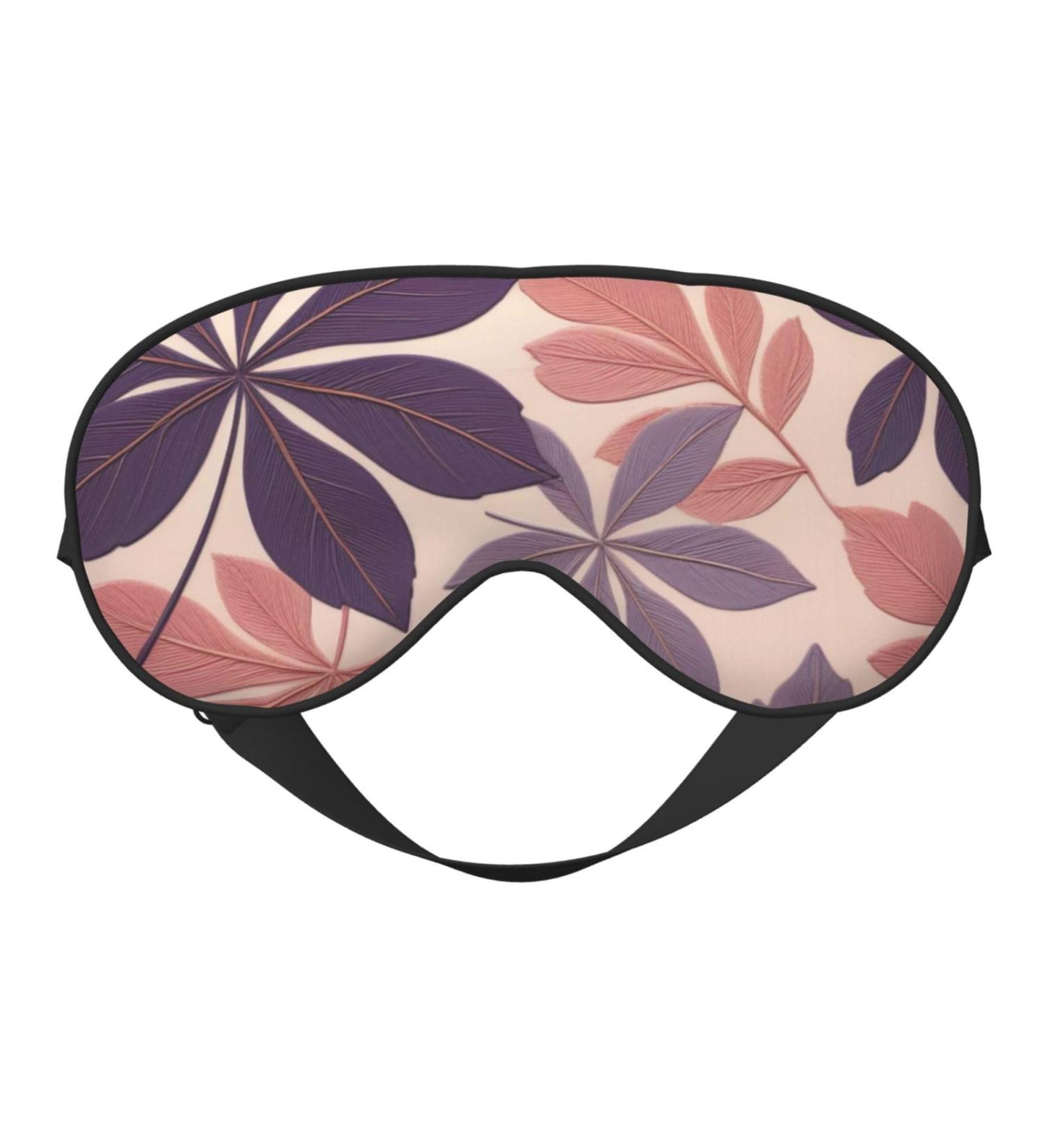 Elegant Grape Leaves Print Eye Mask | Adjustable & Breathable Light Blocking Sleep Mask - Double-Sided Comfort - Buy Online on GoSupps.com
