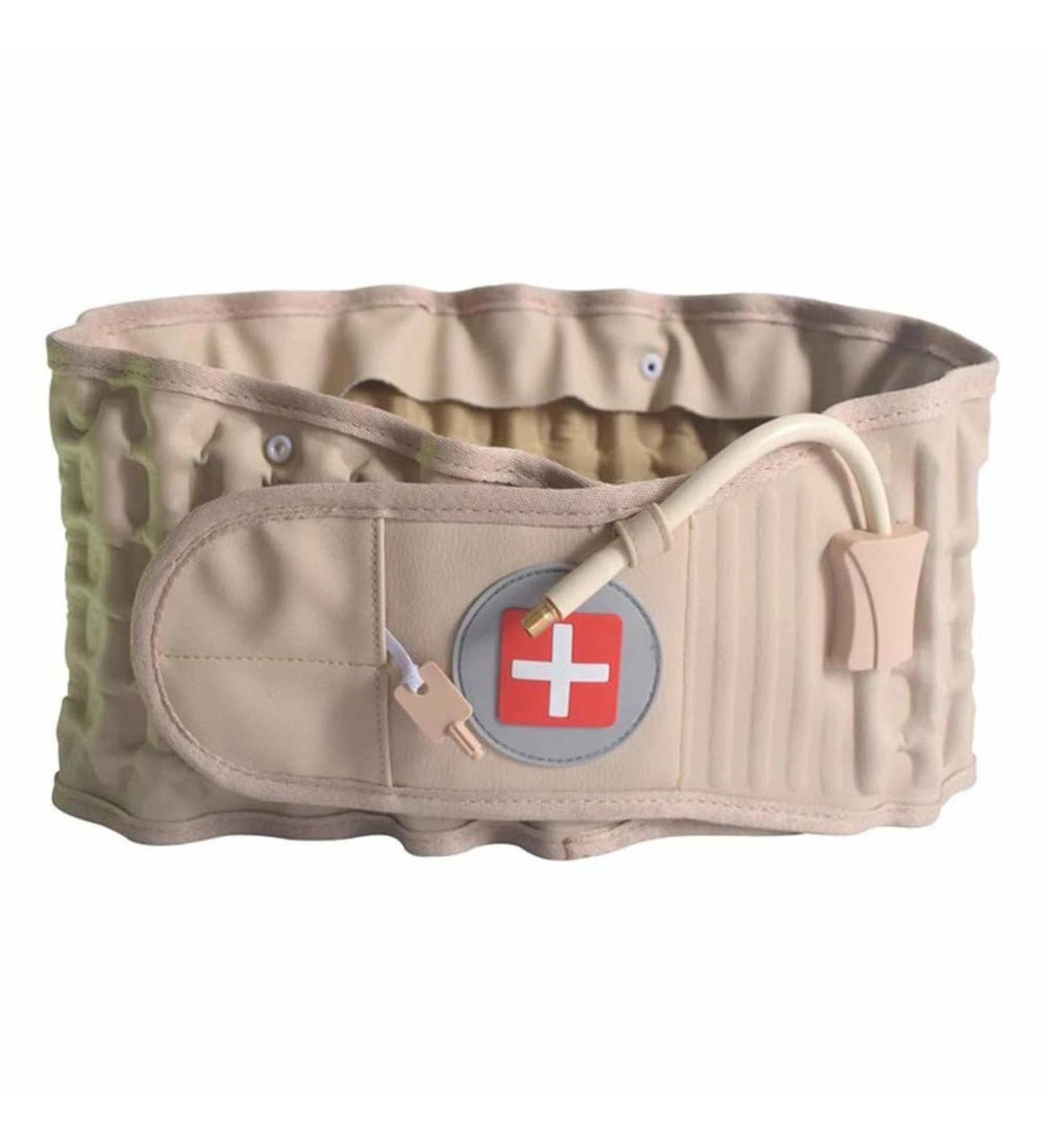Buy Fbite Back Support Strap - Inflatable Stretch & Go Belt for Lower Back Pain Relief | Sciatica & Herniated Disc Support (67-110 cm Waist) - Apricot | International Shipping Available - Buy Online on GoSupps.com
