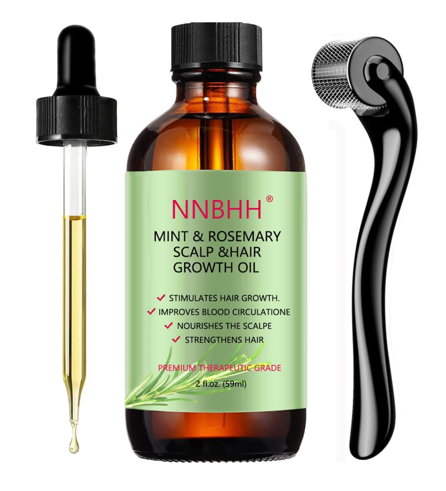 Menthe poivr e Huile essentielle de Romarin et Derma Roller 0.5mm pour la croissance des cheveux les soins de la peau la croissance des sourcils et des cils pour 1 pack huile+rouleau dermique - Buy Online on GoSupps.com