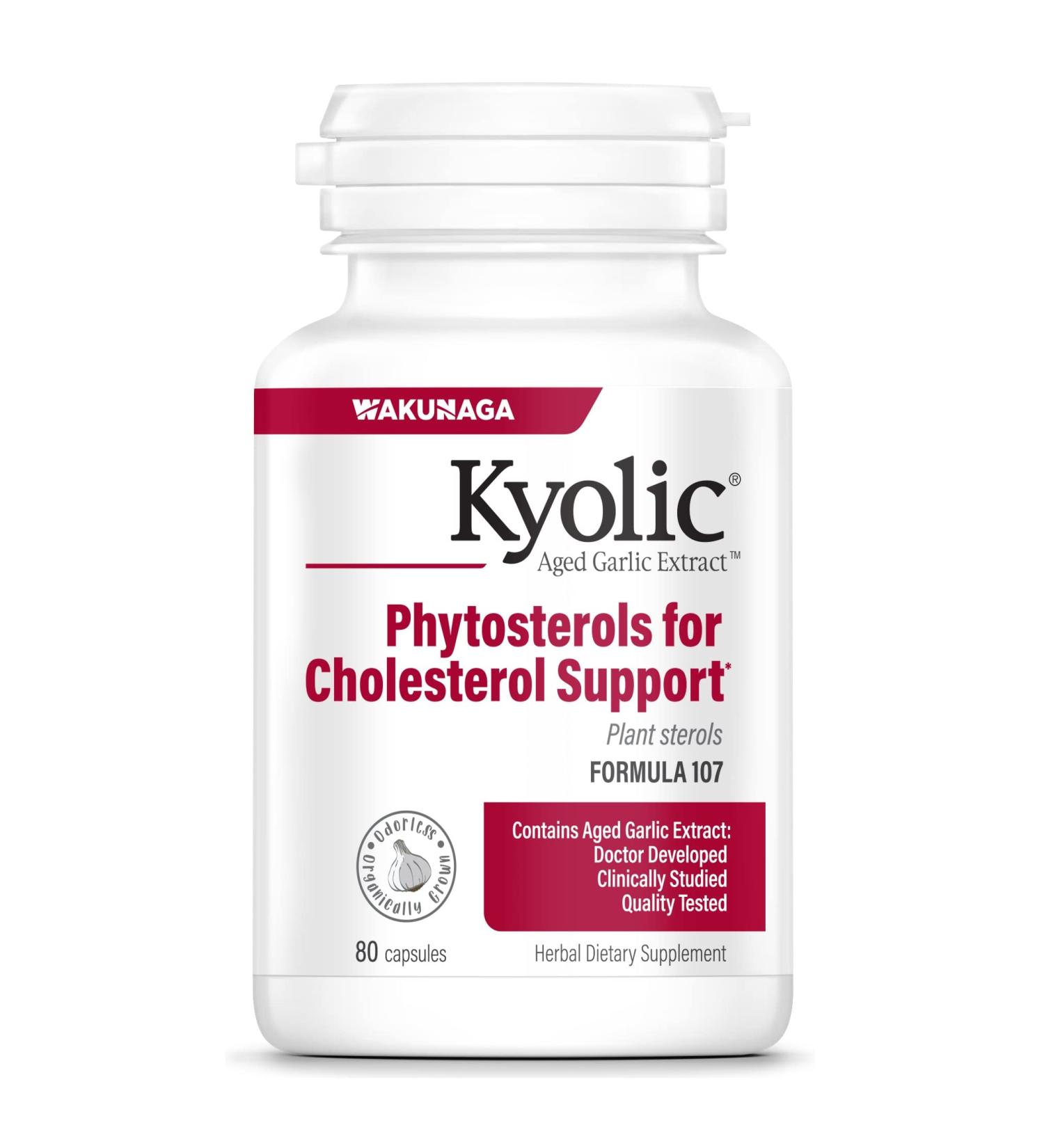 Kyolic Aged Garlic Extract Formula 107 - Phytosterols for Cholesterol Support, 80 Capsules - Buy Online on GoSupps.com