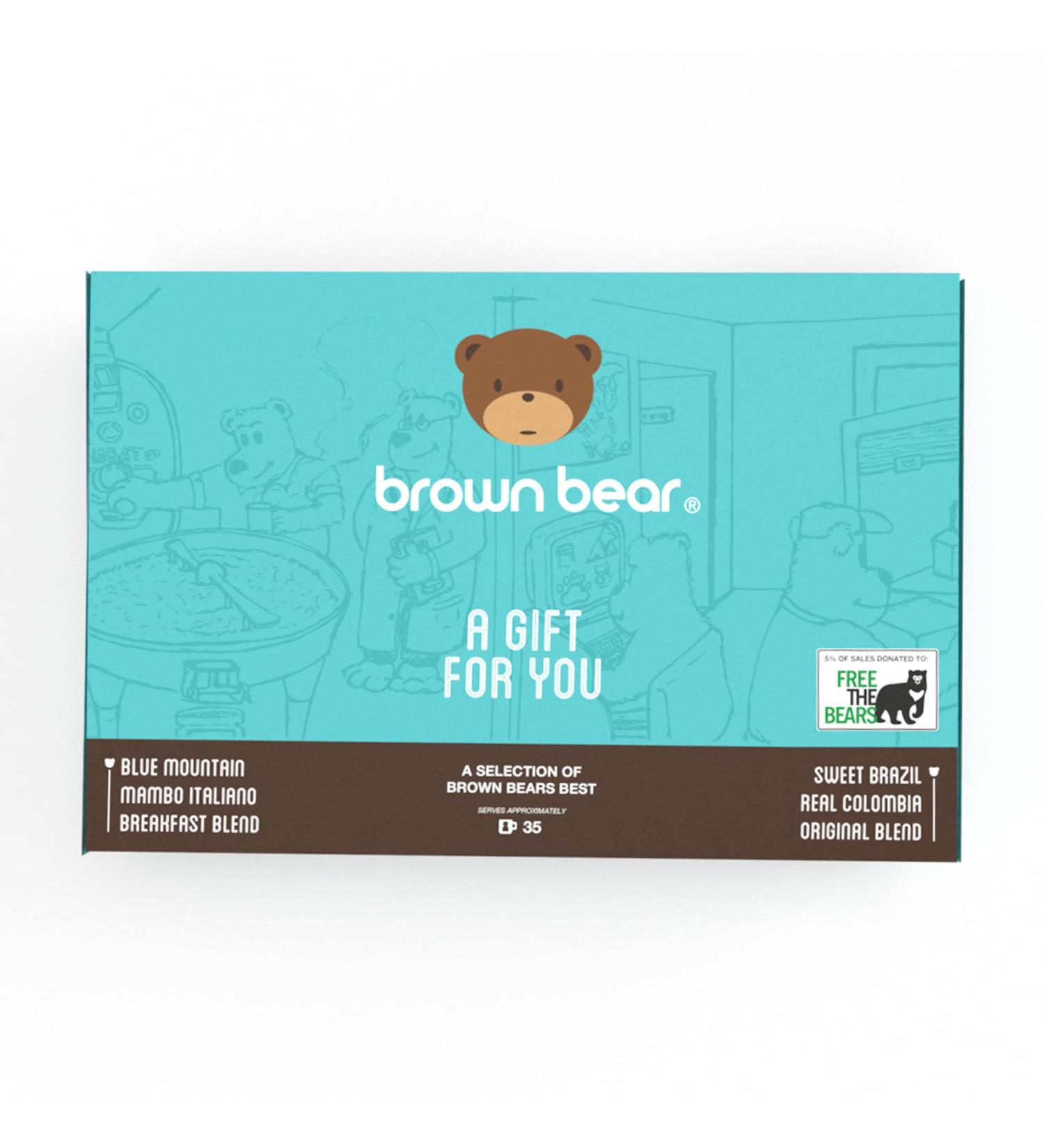 Coffee Beans Gift Set - Coffee Taster Set For Coffee Lovers - 6 Brown Bear Coffee Blends In 1 Selection Pack - Thank You Coffee Gift For Men and Women - Light Medium Dark Roast - Buy Online on GoSupps.com