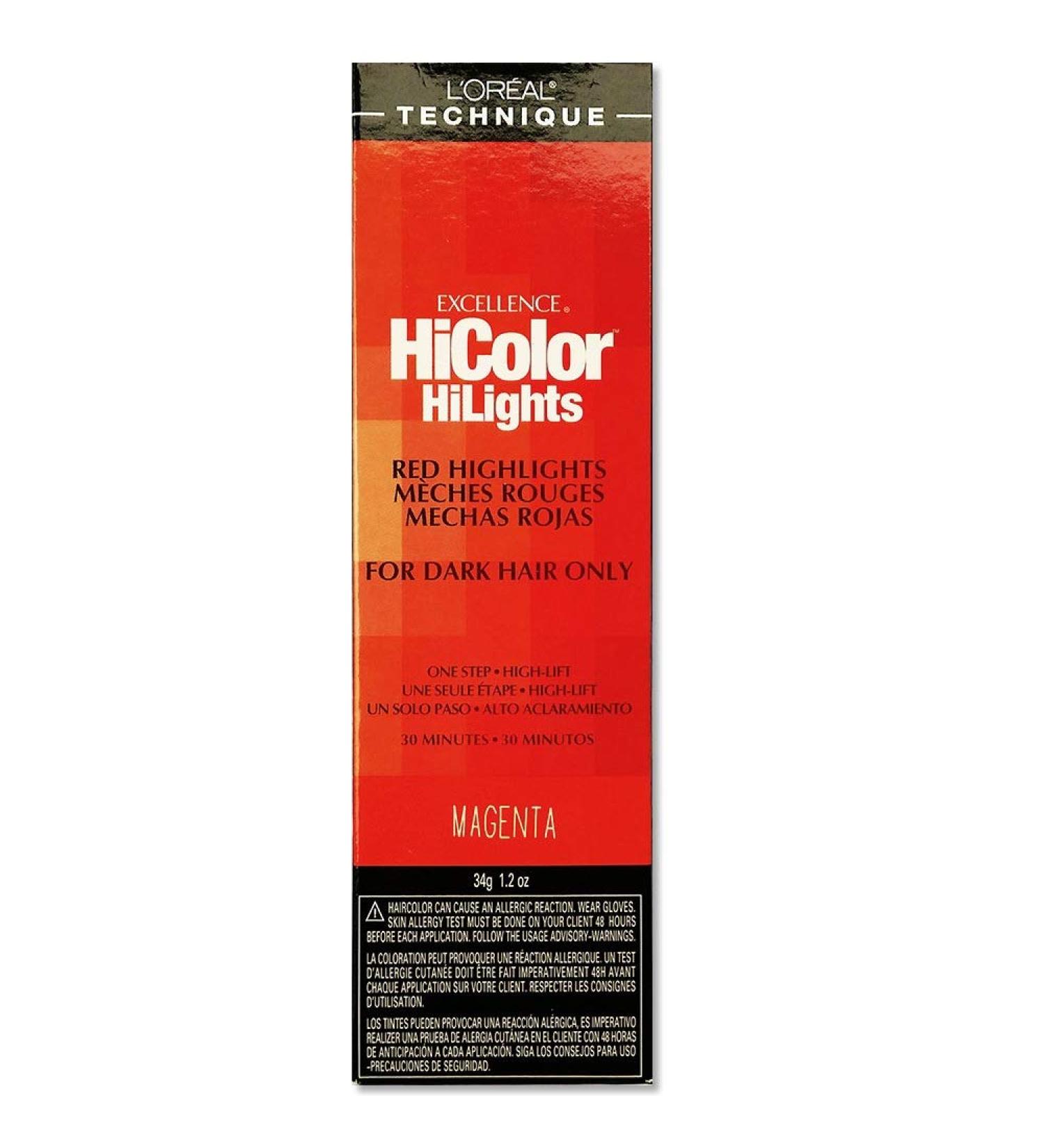 L'oreal Excellence Hicolor, Red Magenta Highlights, 1.2 Ounce Magenta 1.2 Ounce (Pack of 1)