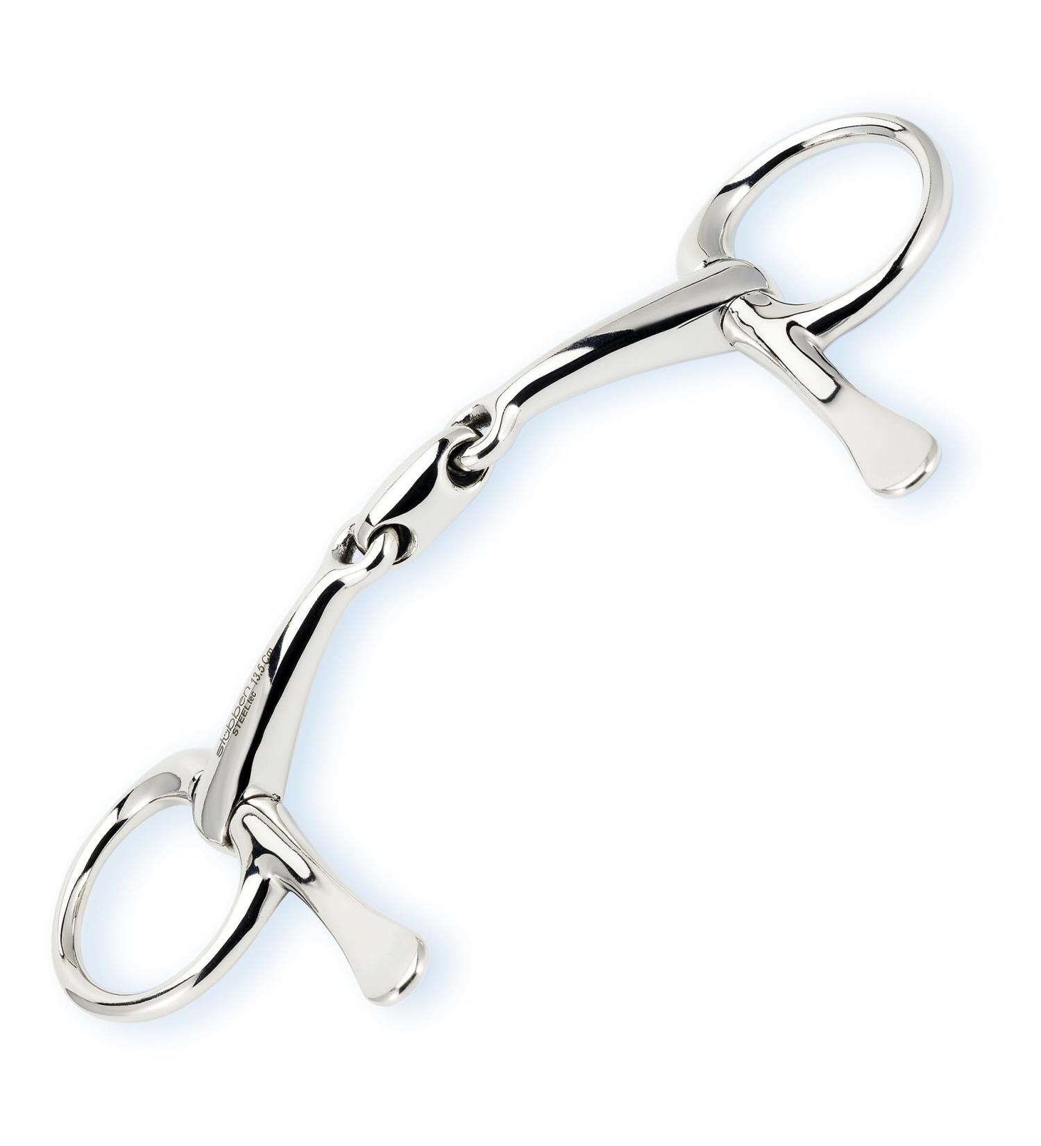 St bben bit 2231 1/2 full cheek snaffle Easy Control double broken 10.5 cm - 14 mm - stainless steel