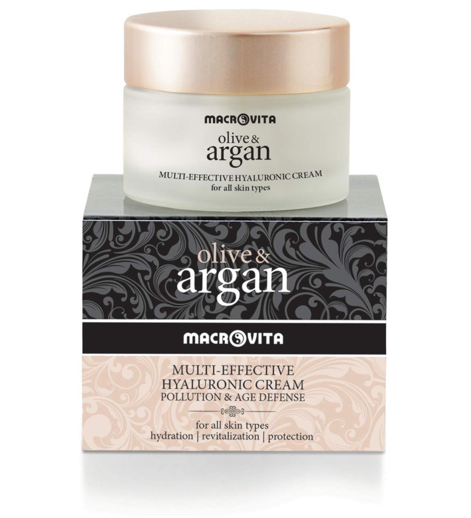 Macrovita Olive & Argan Multi-effective Hyaluronic Acid Pollution & Age Defense Cream 50ml