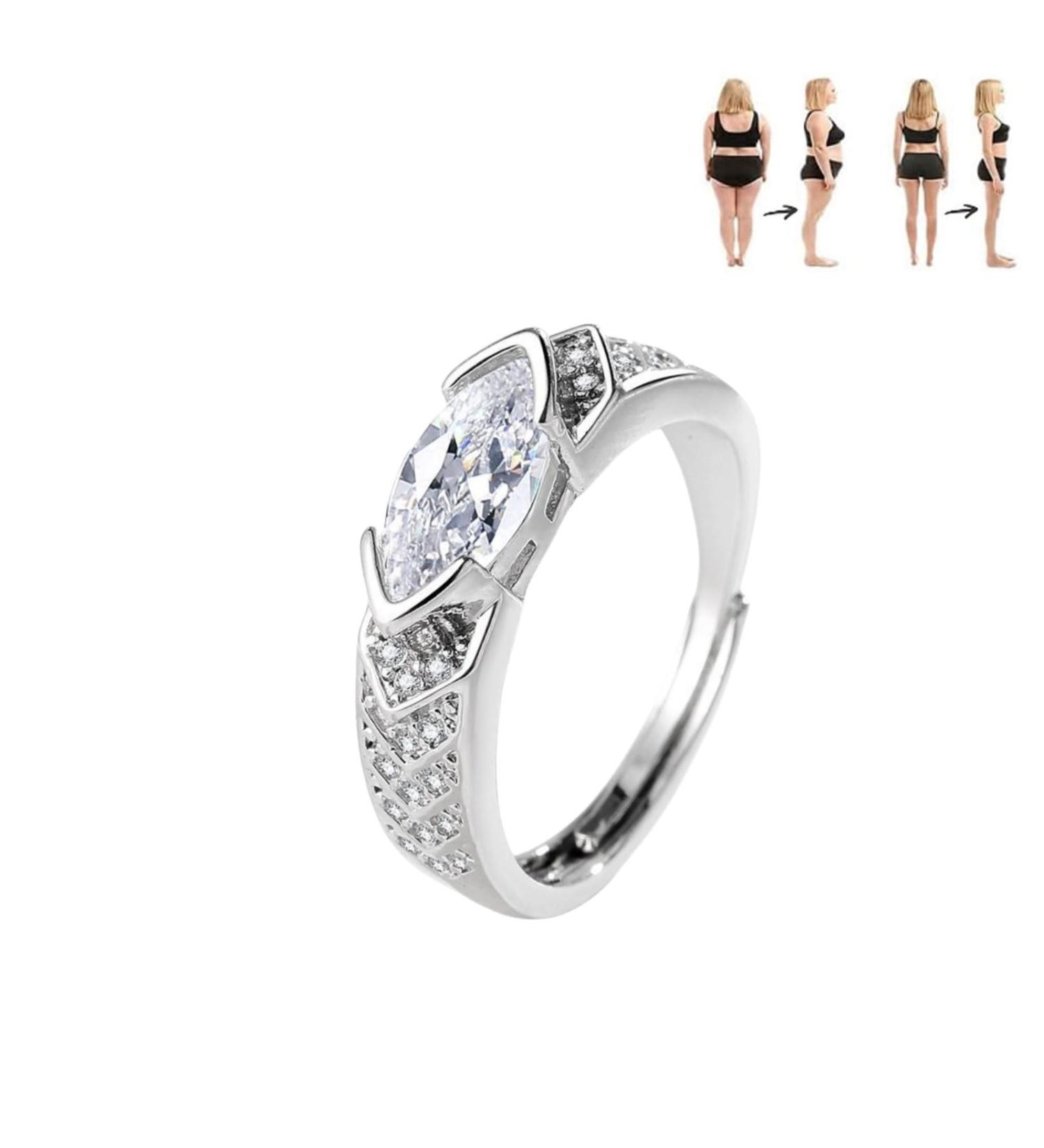 Magnetic Therapy Ring for Women | Lymphatic & Weight Loss Slimming Ring with Moissanite Diamond | Magnetology Health Jewelry - Buy Online on GoSupps.com