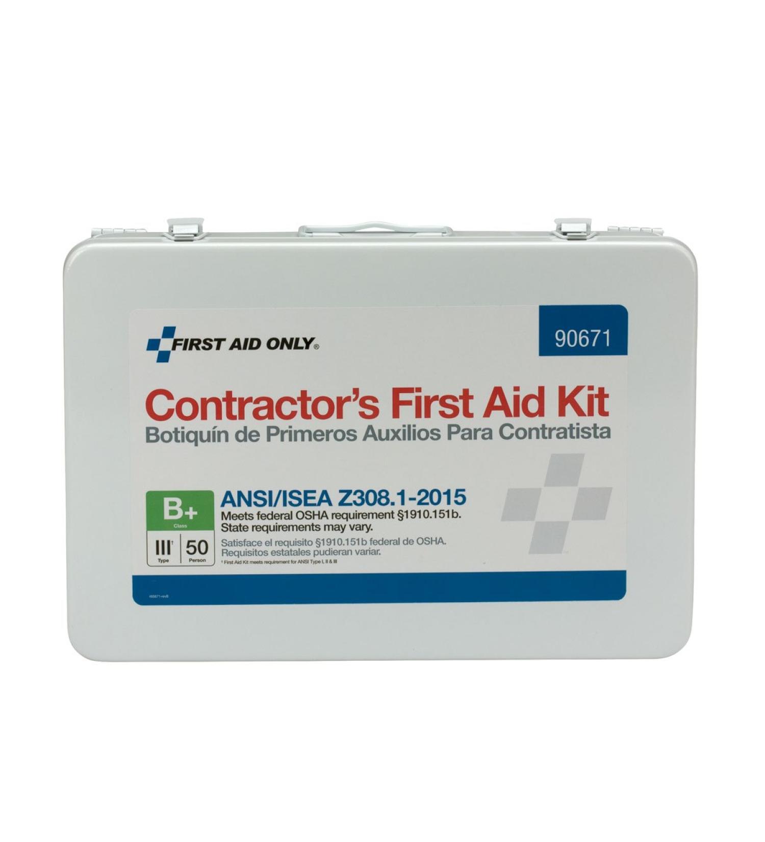 First Aid Only 90671 Contractor's Emergency First Aid Kit - ANSI B+ Certified, 50-Person, 254 Pieces - Buy Online on GoSupps.com