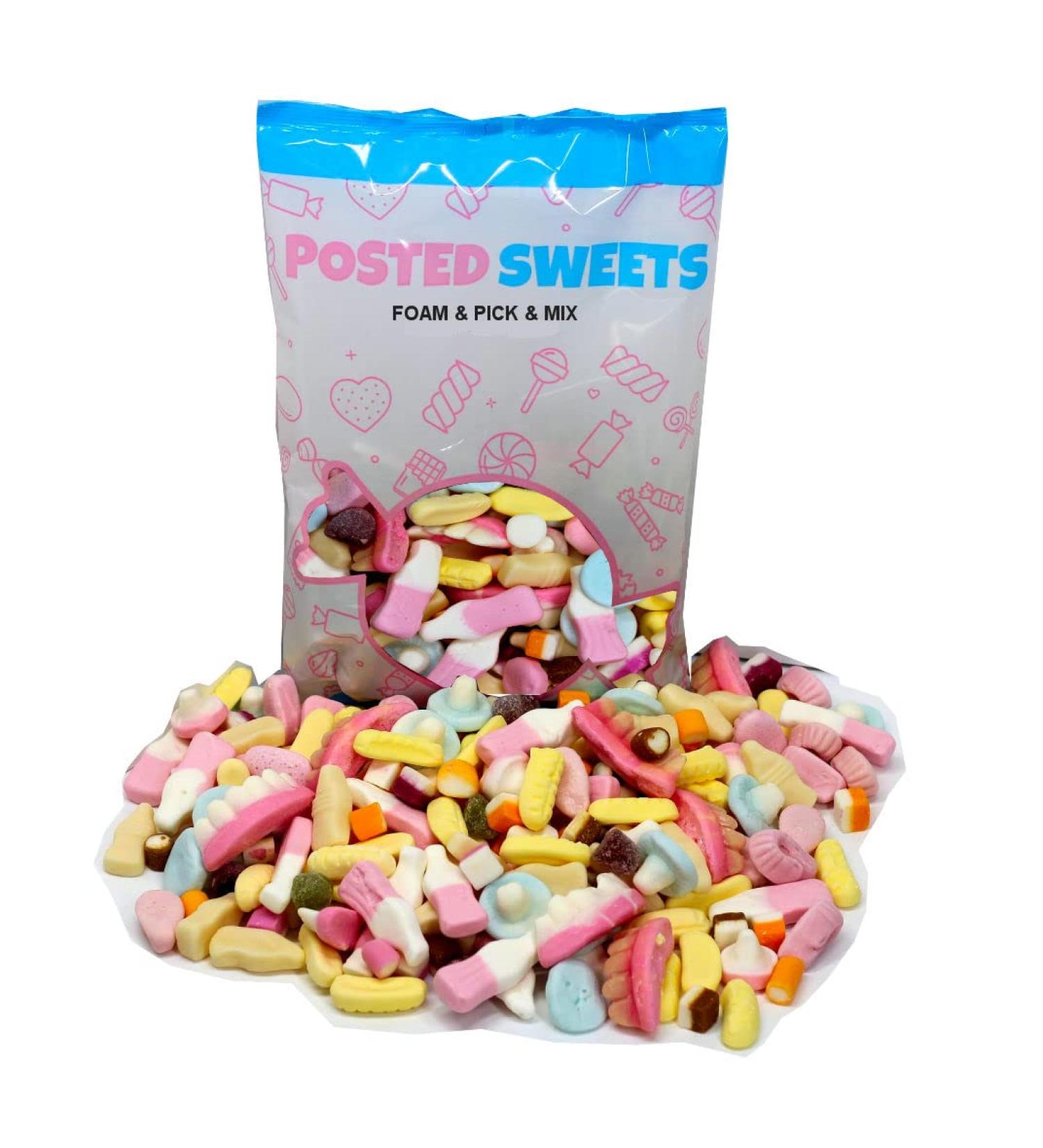 Posted Sweets 600g FOAM SWEET BAG OF PICK & MIX SWEETS - Large Classic Retro Soft & Chewy Candy Selection Pick n Mix - Gift Bag - Perfect Movie Night Hamper Treats for Kids Adults Birthday Gifts - Buy Online on GoSupps.com