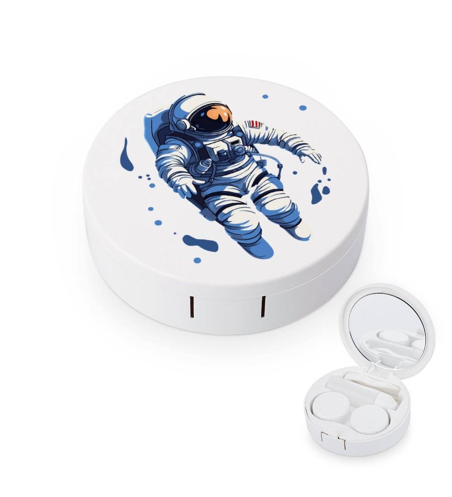 Outer Space Astronaut Contact Lens Travel Kit Portable & Cute Contact Box with Mirror for Daily Outdoor Use - Buy Online on GoSupps.com