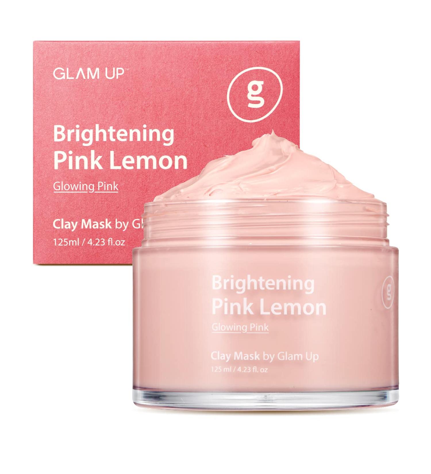Glam Up Brightening Pink Lemon Clay Mask - Vegan Hypoallergenic Detox Face Mask for Deep Cleansing and Pore Minimization - Organic Clean Beauty Skincare - Buy Online on GoSupps.com