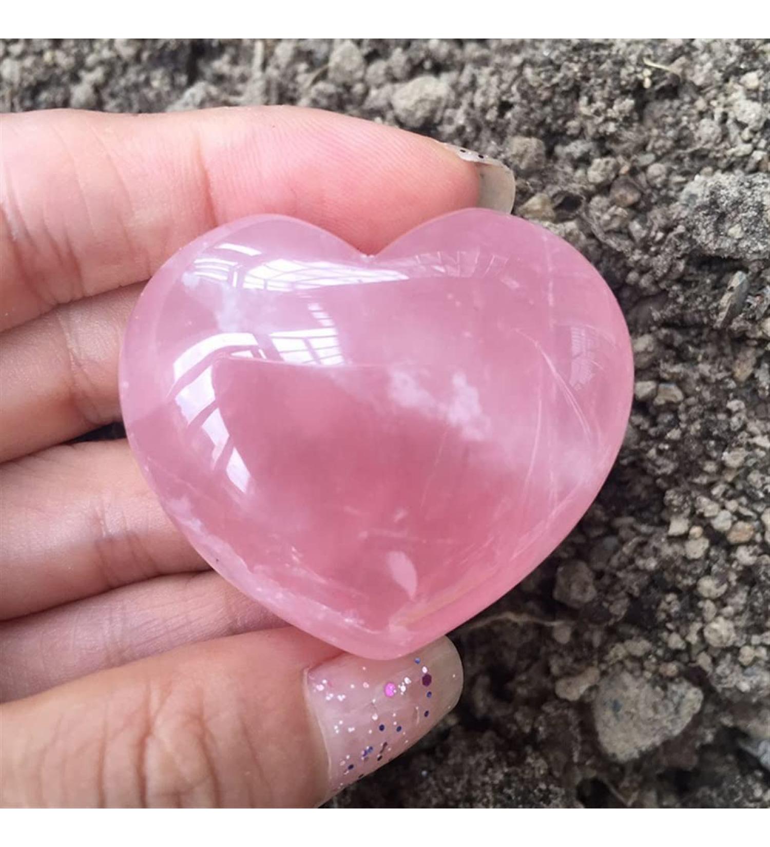 Natural Crystal Rough Natural Natural Rose Quartz Crystal Carved Heart Shaped Ornament for Lover Decoration Stone - Buy Online on GoSupps.com
