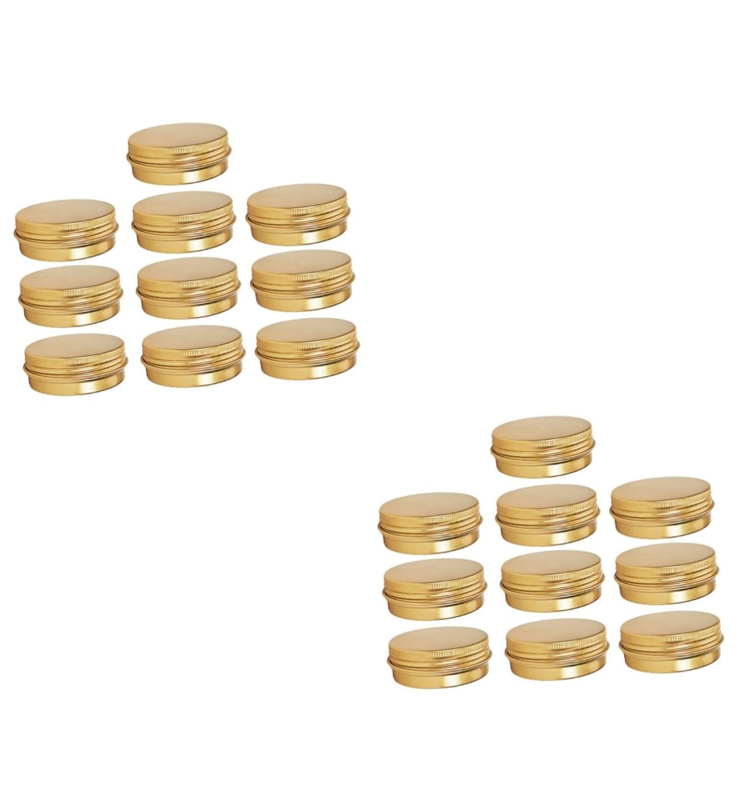Housoutil 2 Sets 10 Pcs Gold Threaded Aluminum Box Containers Cosmetic Tins Aluminium Boxes Cream 5.2x2cmx2pcs Goldenx2pcs - Buy Online on GoSupps.com