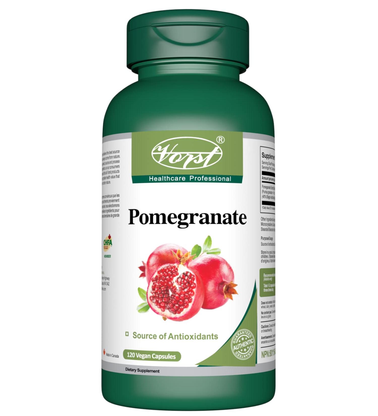 VORST Pomegranate Extract 3000mg Raw Equivalent 120 Vegan Capsules | Source of Antioxidants & Ellagic Acid | Nitric Oxide Supplement | Powder Pills | 1 Bottle 120 count (Pack of 1) - Buy Online on GoSupps.com