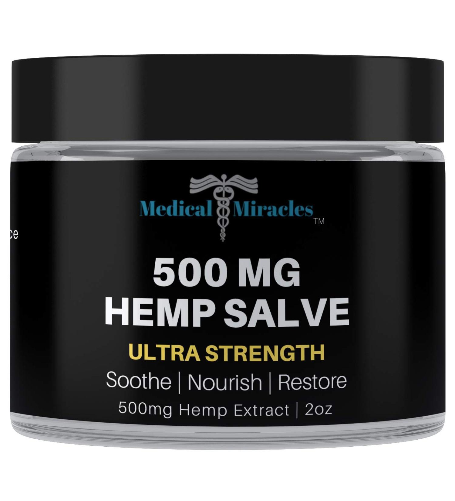 Medical Miracles Hemp 500 Mg Ultra Strength Healing Salve | Ideal for Hips, Joints, Neck, Back, Elbows, Hands & Knees | Made in USA - Buy Online on GoSupps.com