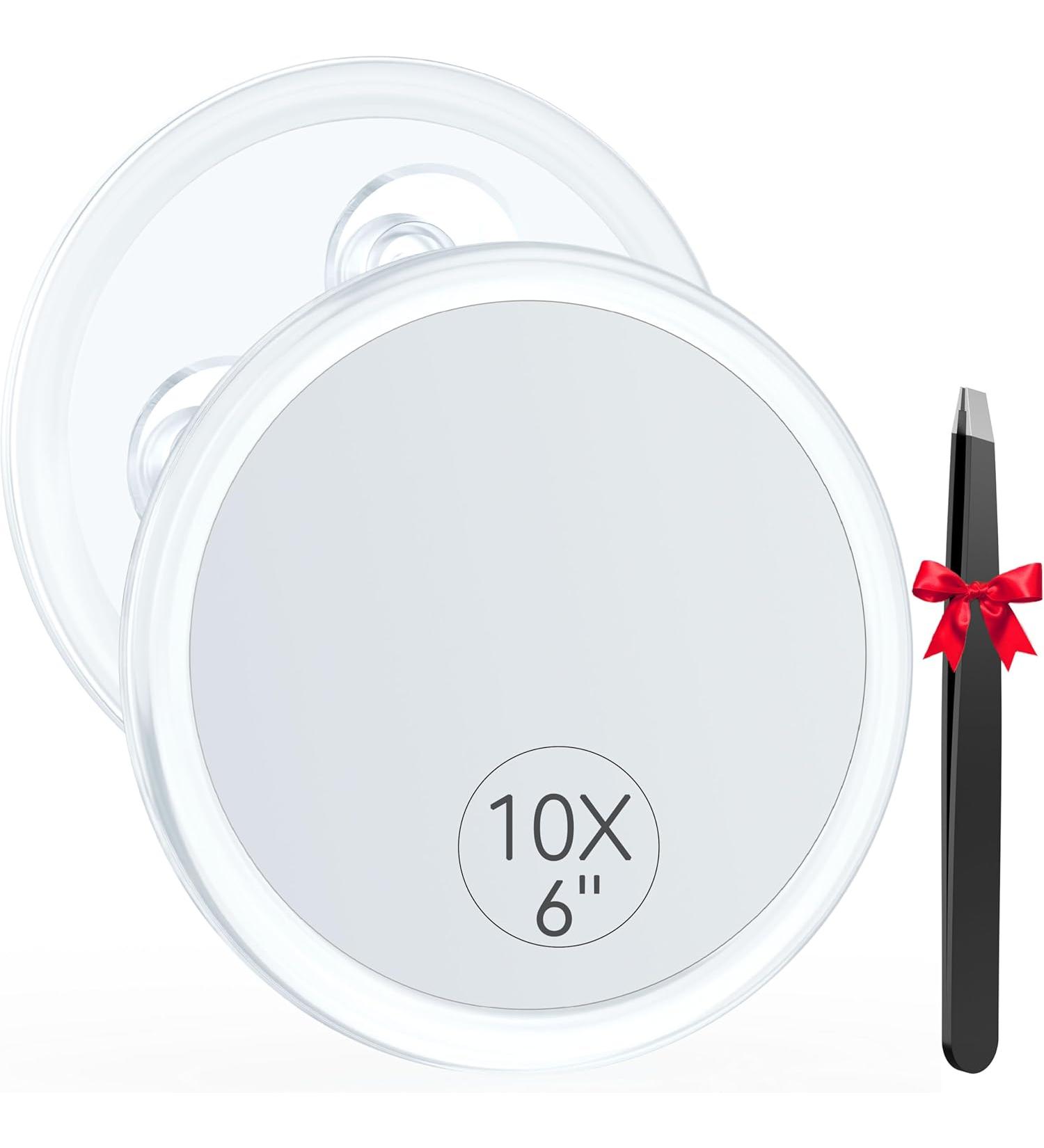 Auxmir Make Up Mirror with 10x Magnification Bathroom Makeup Mirror Round with 3 Suction Cups - Buy Online on GoSupps.com