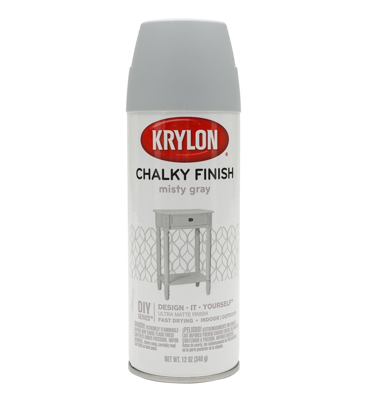 Krylon K04102007 Chalky Finish Spray Paint  Misty Gray  12 Ounce Misty Gray 12 Ounce (Pack of 1)