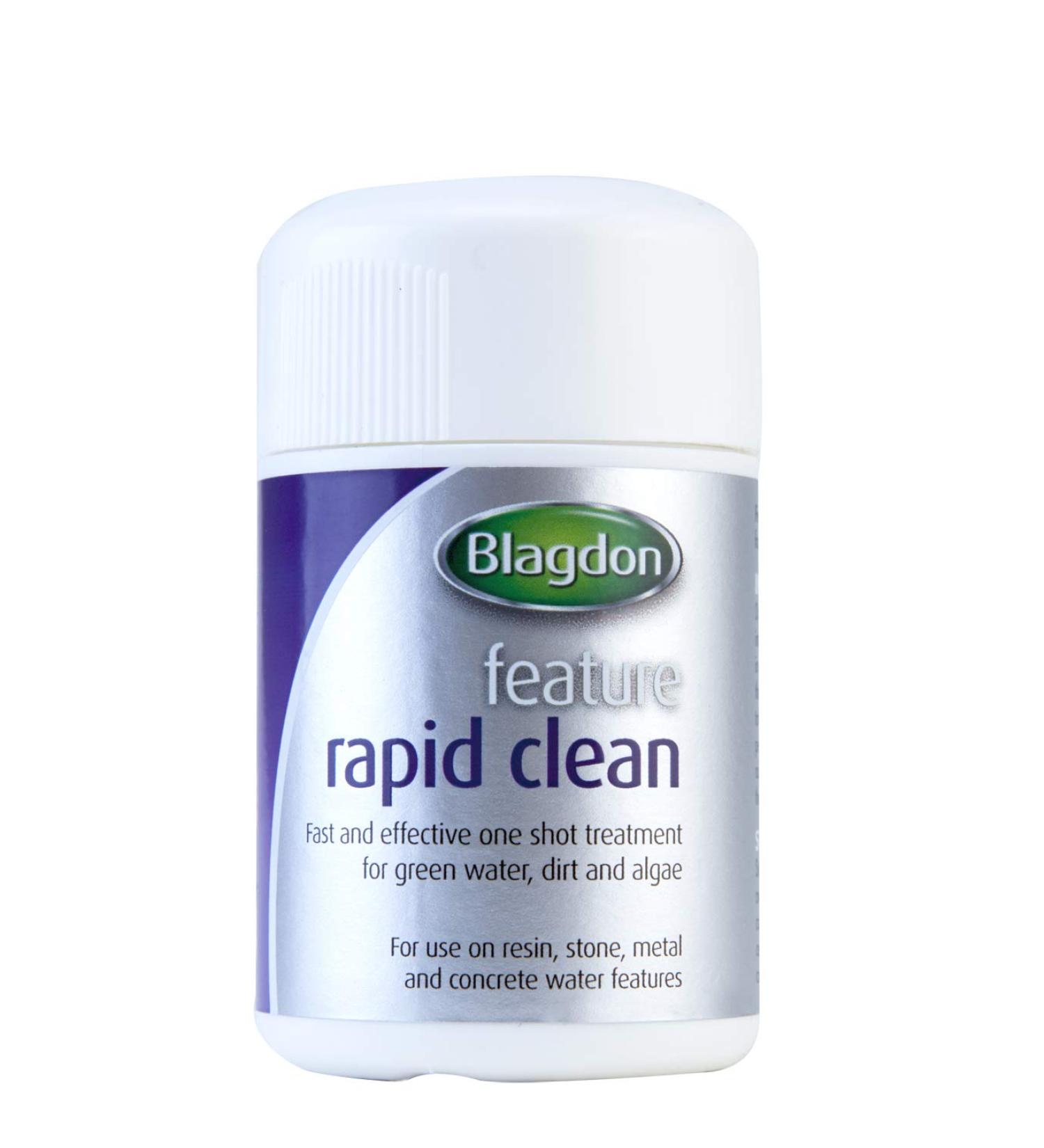Blagdon Water Feature Rapid Clean Fast Acting Effective One-Shot Treatment for Removal of Green Water Dirt & Algae for Use on Resin Stone Metal & Concrete Features 100g