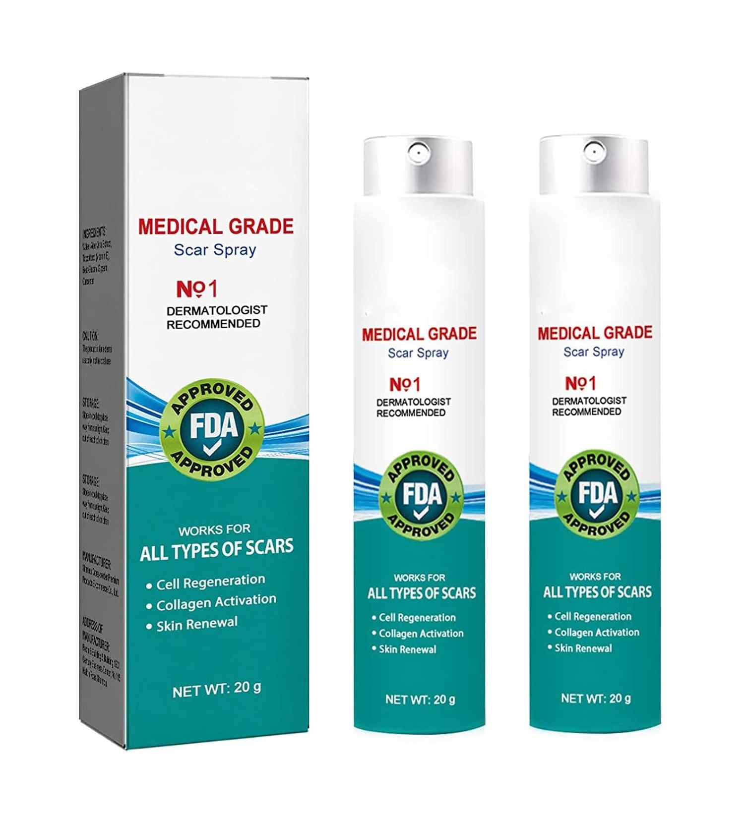 2Pcs Scar Remove Advanced Spray - Remove Dark Acne, Surgical Scars & Stretch Marks - Buy Online on GoSupps.com