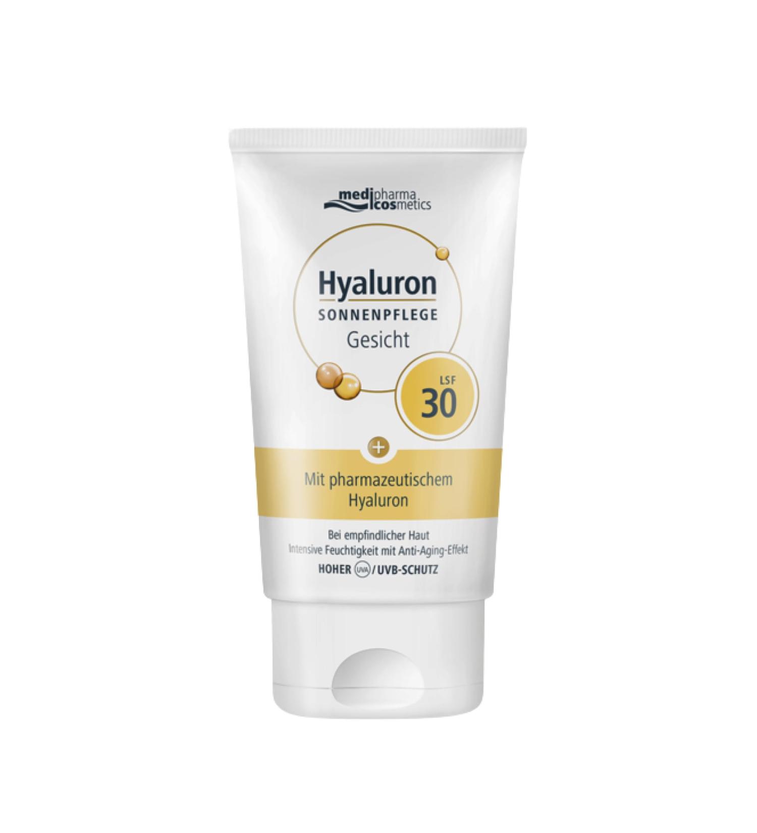  Medipharma Cosmetics Medipharma - SPF 30 Face Sunscreen with Hyaluronic Acid 50ml - Anti-Aging Moisturizing Sun Protection - For sensitive and dry skin - Water resistant - Non-greasy - Buy Online on GoSupps.com