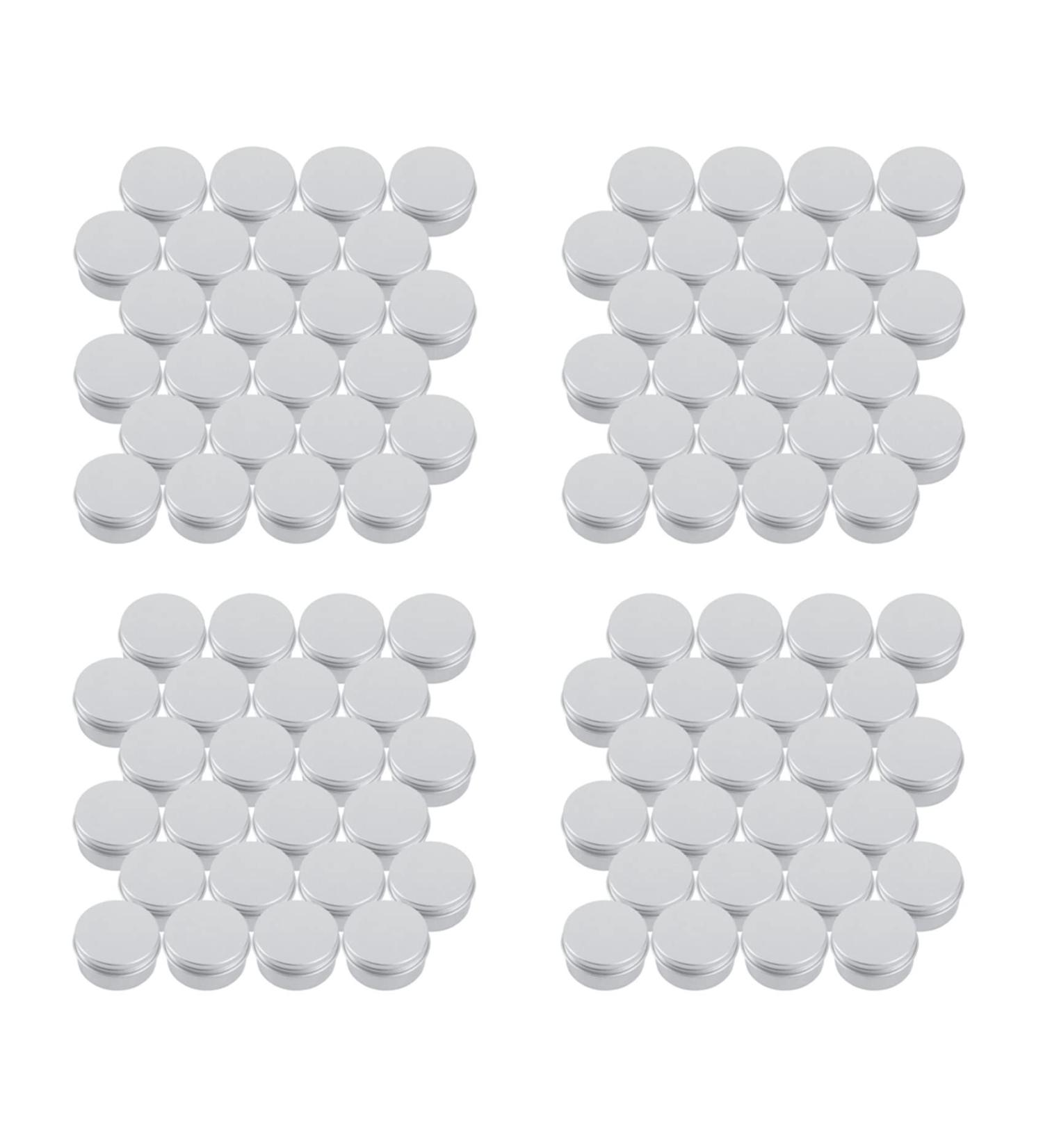 Guindxan 96pcs 30ml Silver Aluminum Round Lip Balm Containers Storage Jars Tins with Screw Cap - Buy Online on GoSupps.com