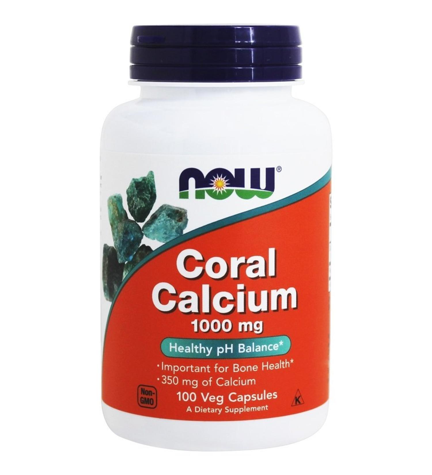 Now Foods Coral Calcium 1000 mg - 100 Veg Capsules for Optimal Bone Health - Buy Online on GoSupps.com