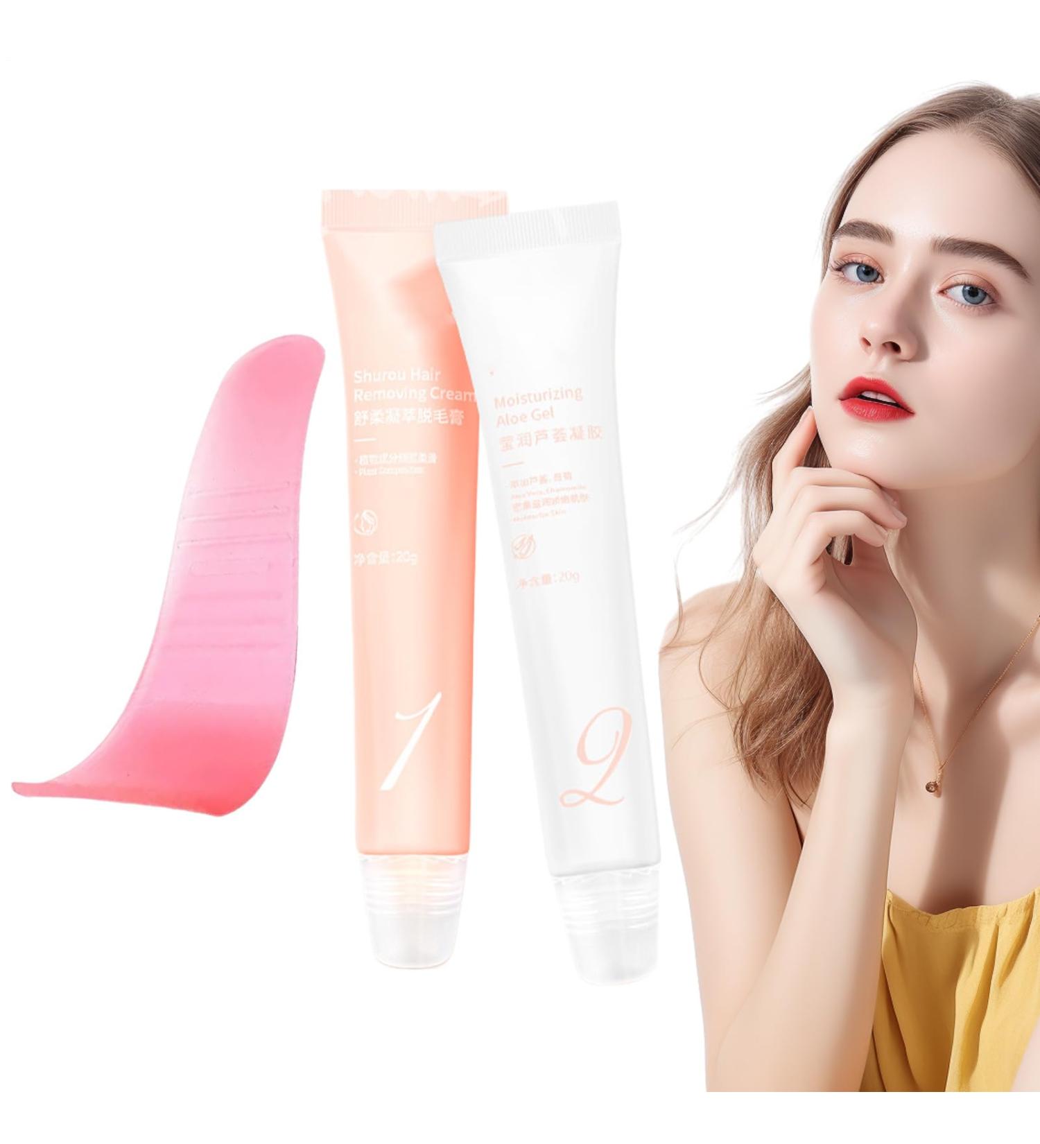  G n rique Facial Hair Removal Cream Lip Hair Remover Lotion Depilatory Creams Kit with Scraper Gentle Skin Care Solution for Men s Face Shower Use and At-Home Beauty Routine - Buy Online on GoSupps.com