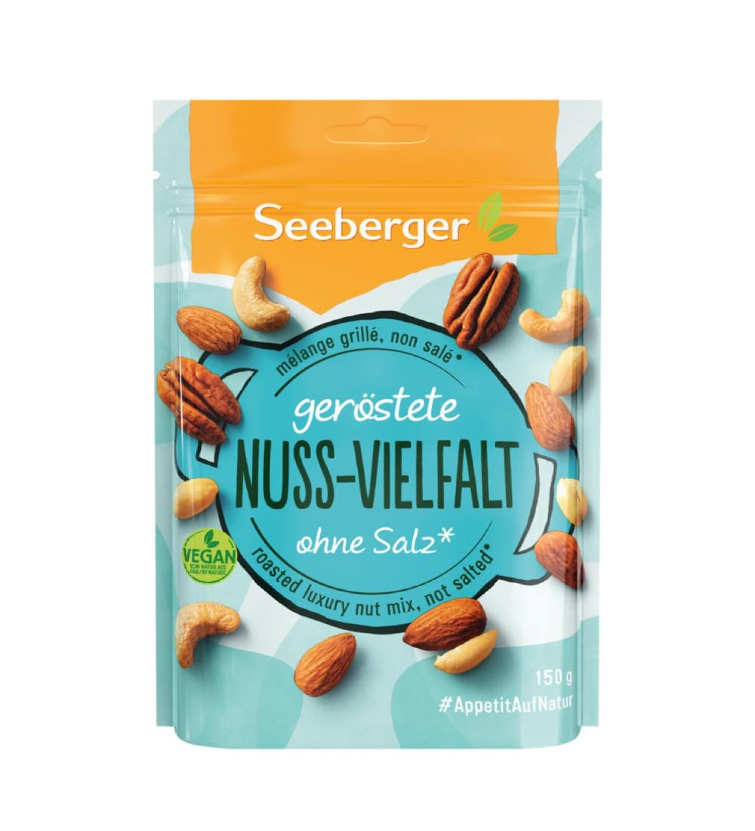 Seeberger Roasted Nut Mix - 5-Pack (150g Each) | Salt-Free Almonds Cashews Pecans & Peanuts for Snacking - International Shipping Available - Buy Online on GoSupps.com